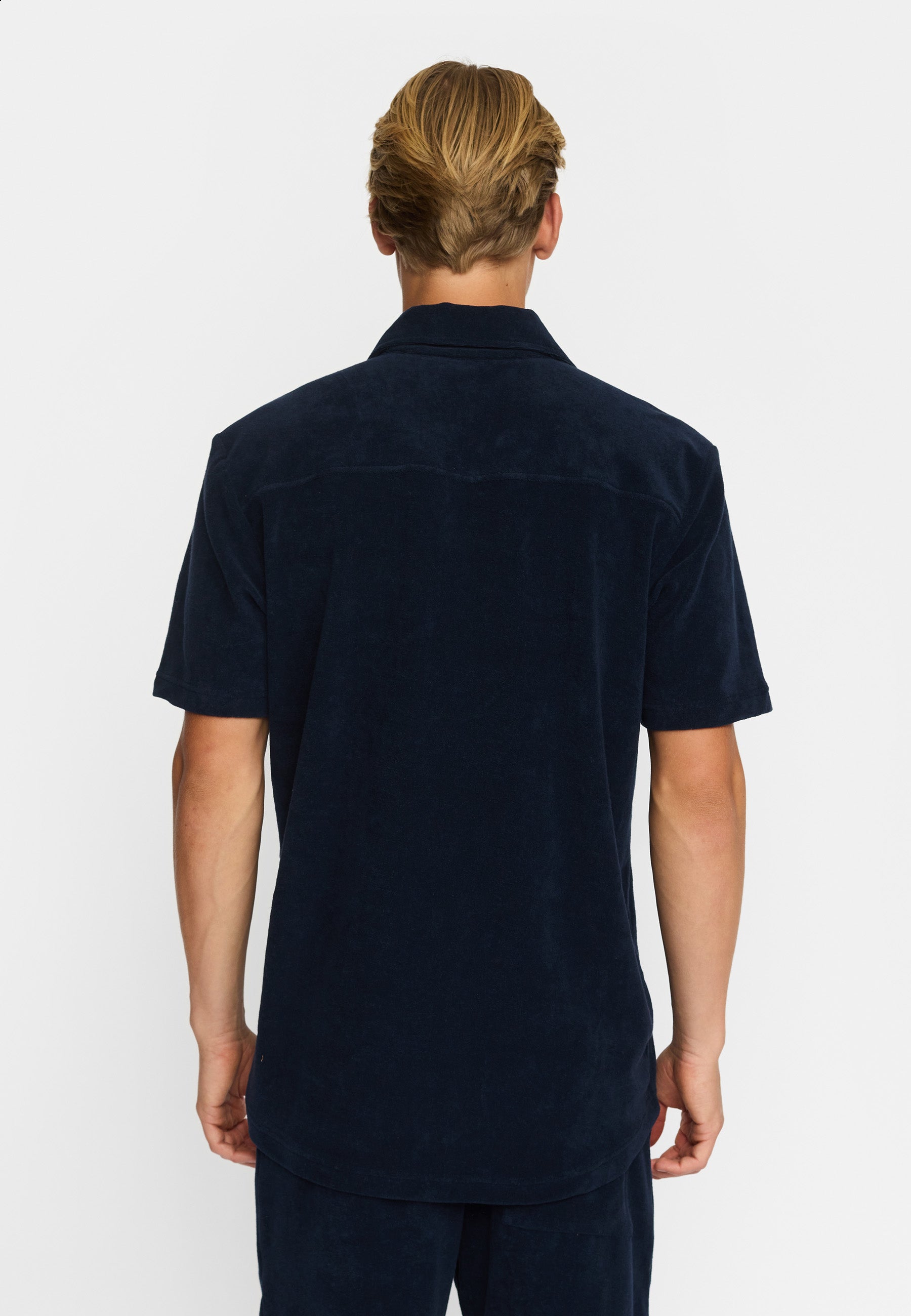 Revolution Terry Short-sleeved Cuban Shirt Short-sleeve shirts Navy