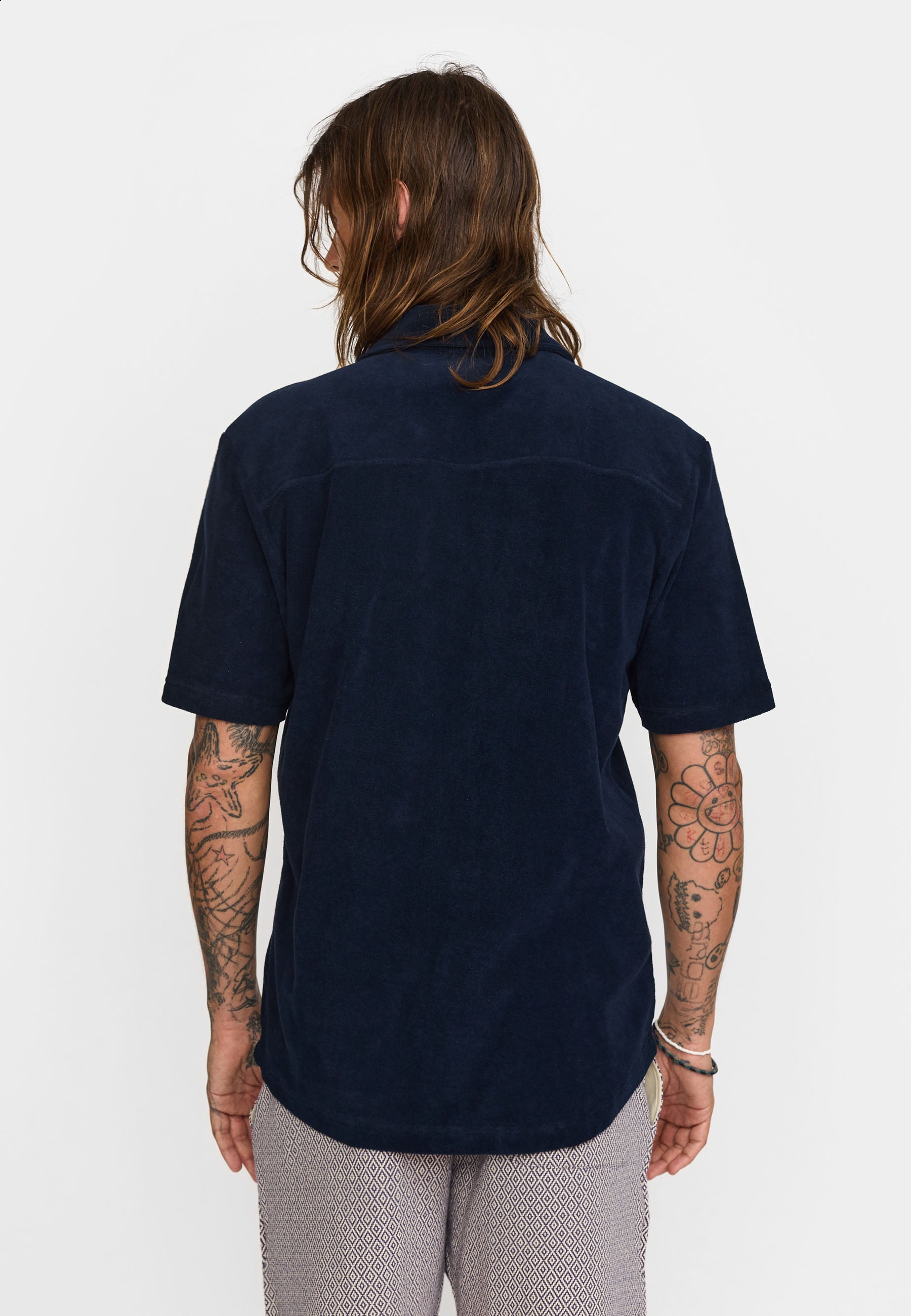 Revolution Terry Short-sleeved Cuban Shirt Short-sleeve shirts Navy