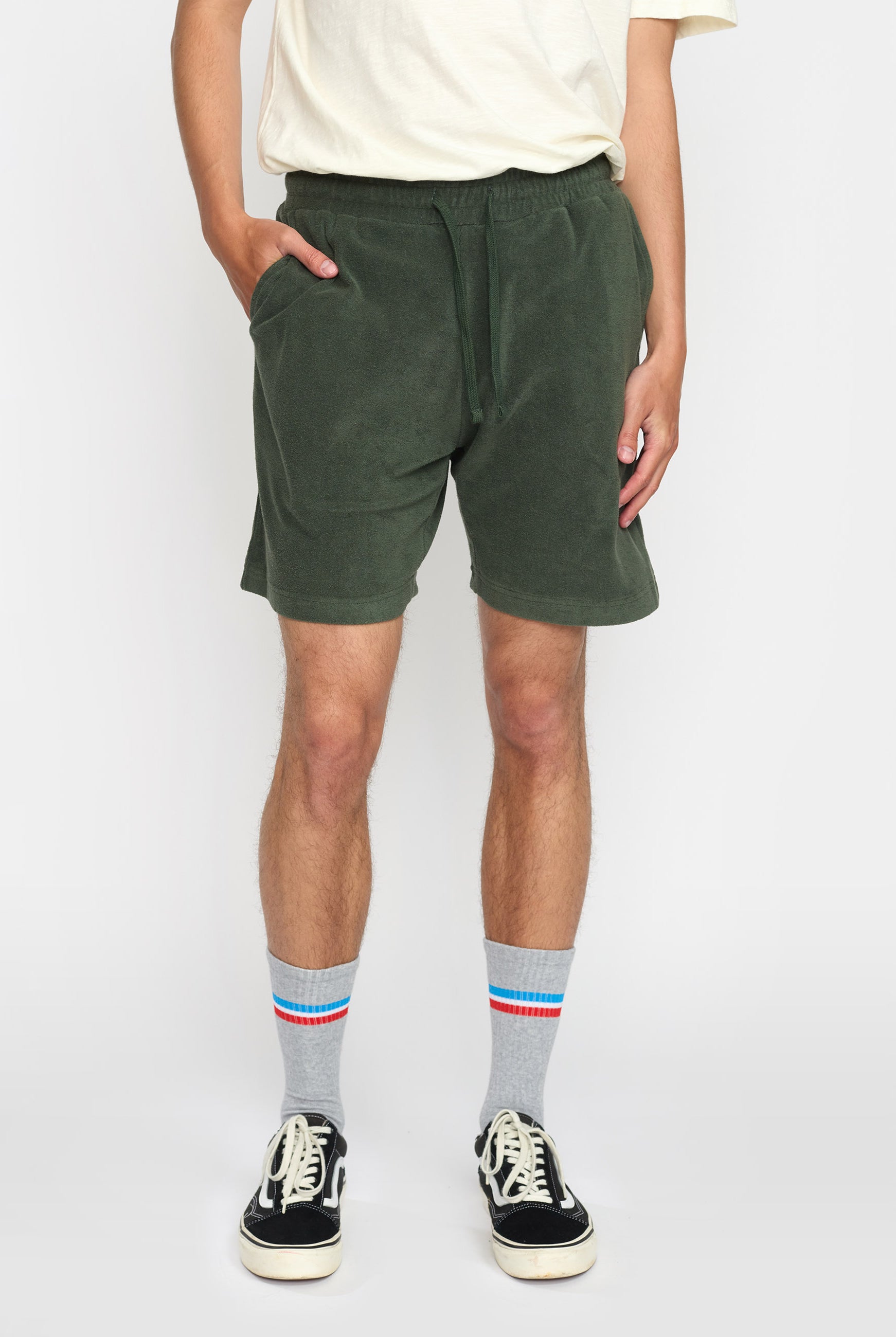 Revolution Terry Shorts Shorts Dustgreen