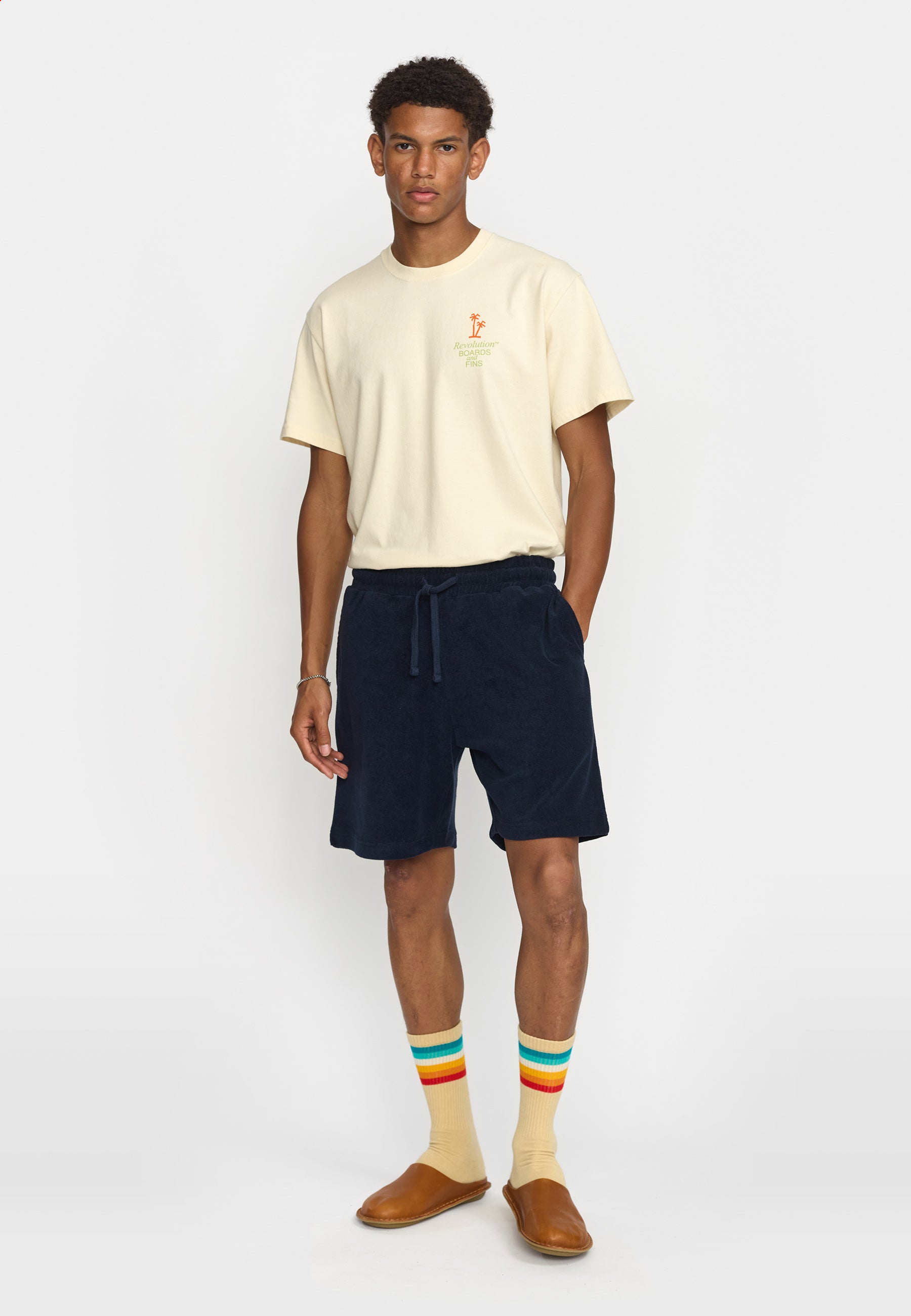Revolution Terry Shorts Shorts Navy