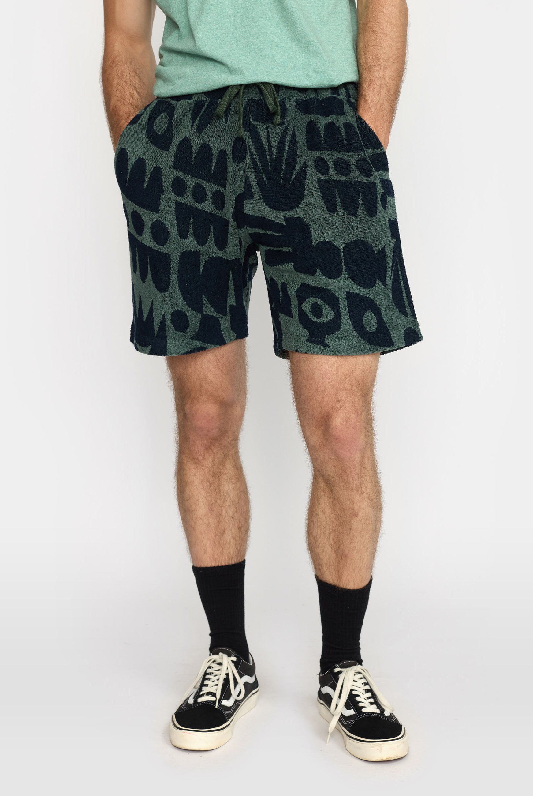 Revolution Terry Shorts Shorts Dustgreen