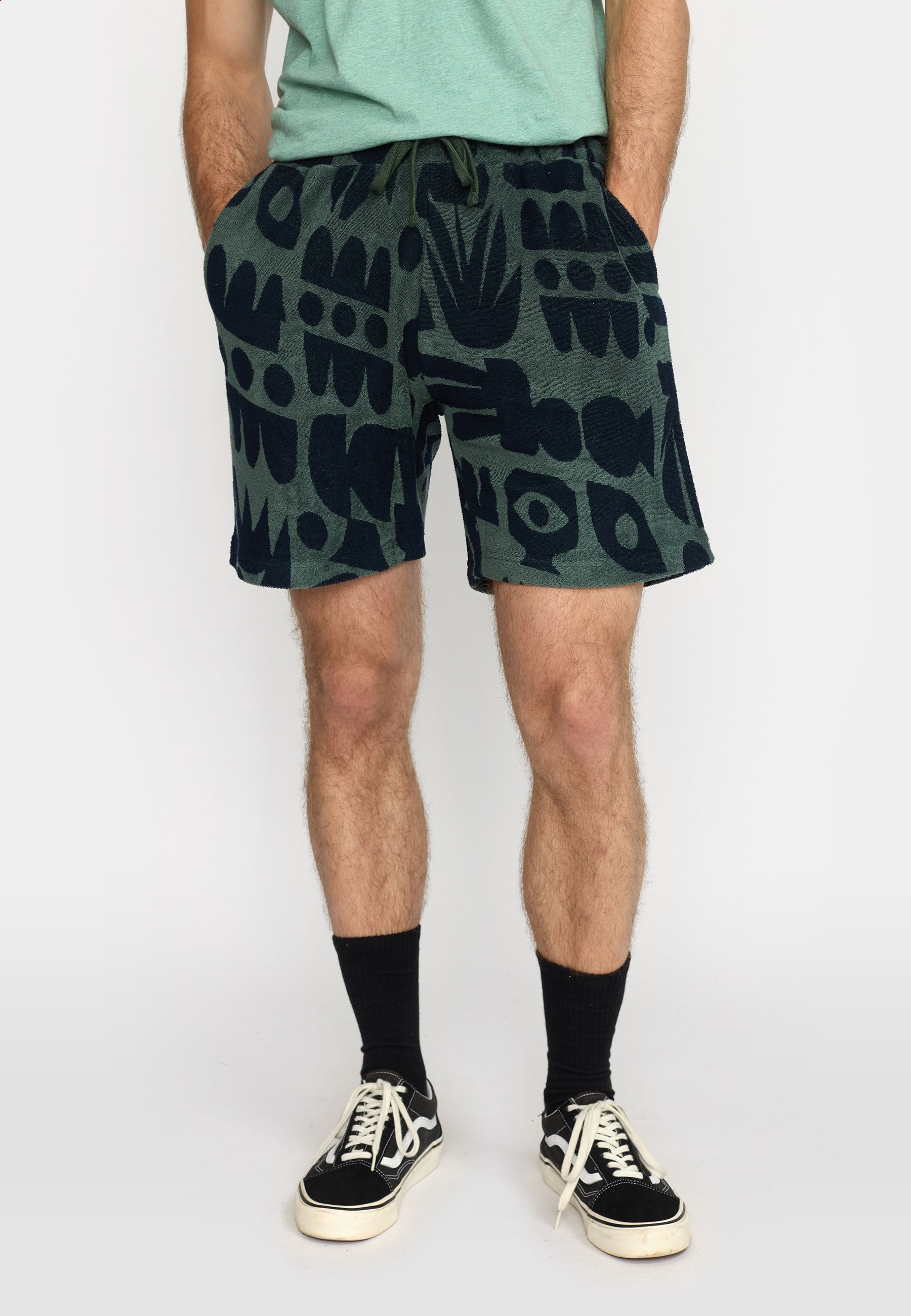 Revolution Terry Shorts Shorts Dustgreen