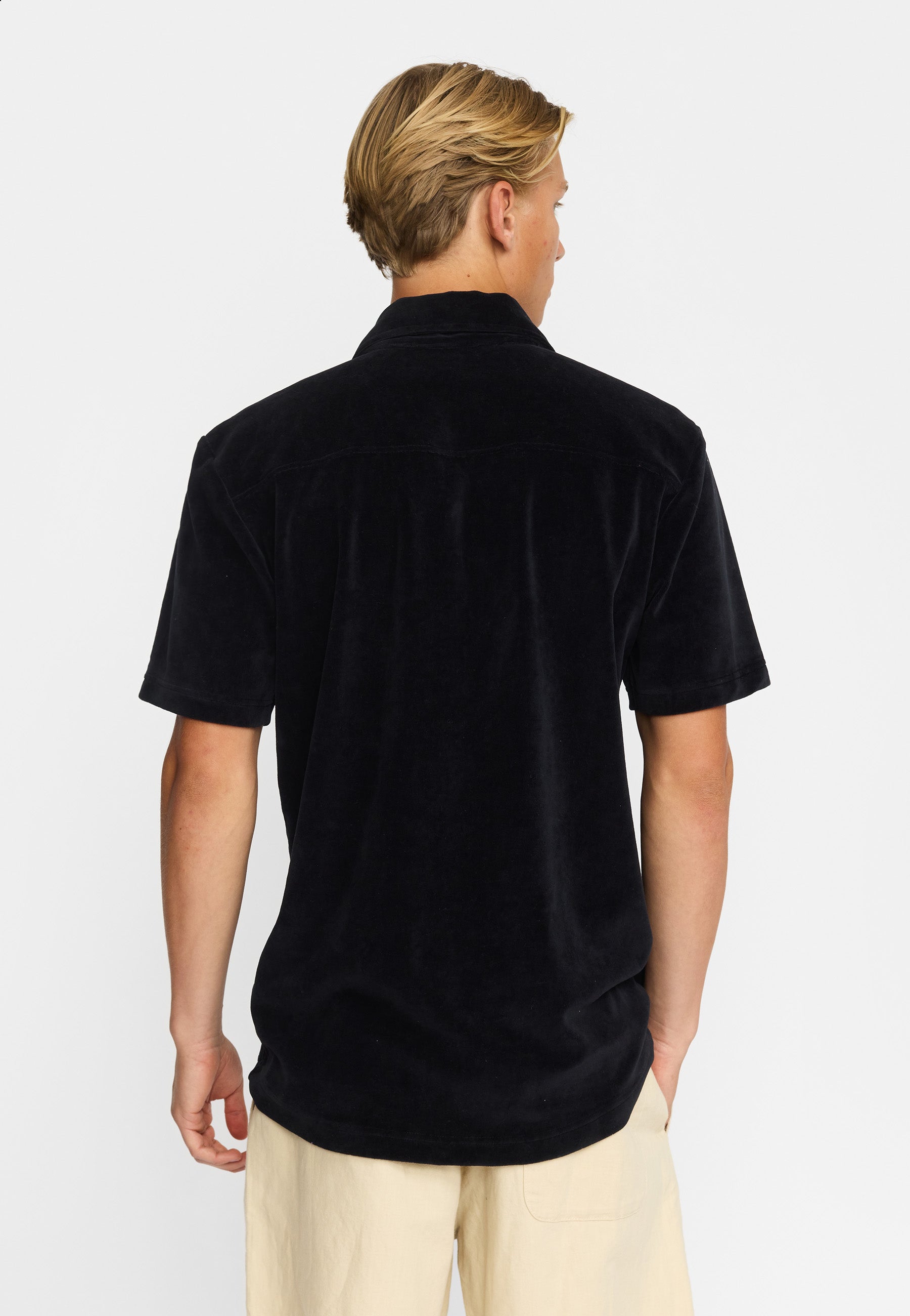 Revolution Velour Short-sleeved Cuban Shirt Short-sleeve shirts Black