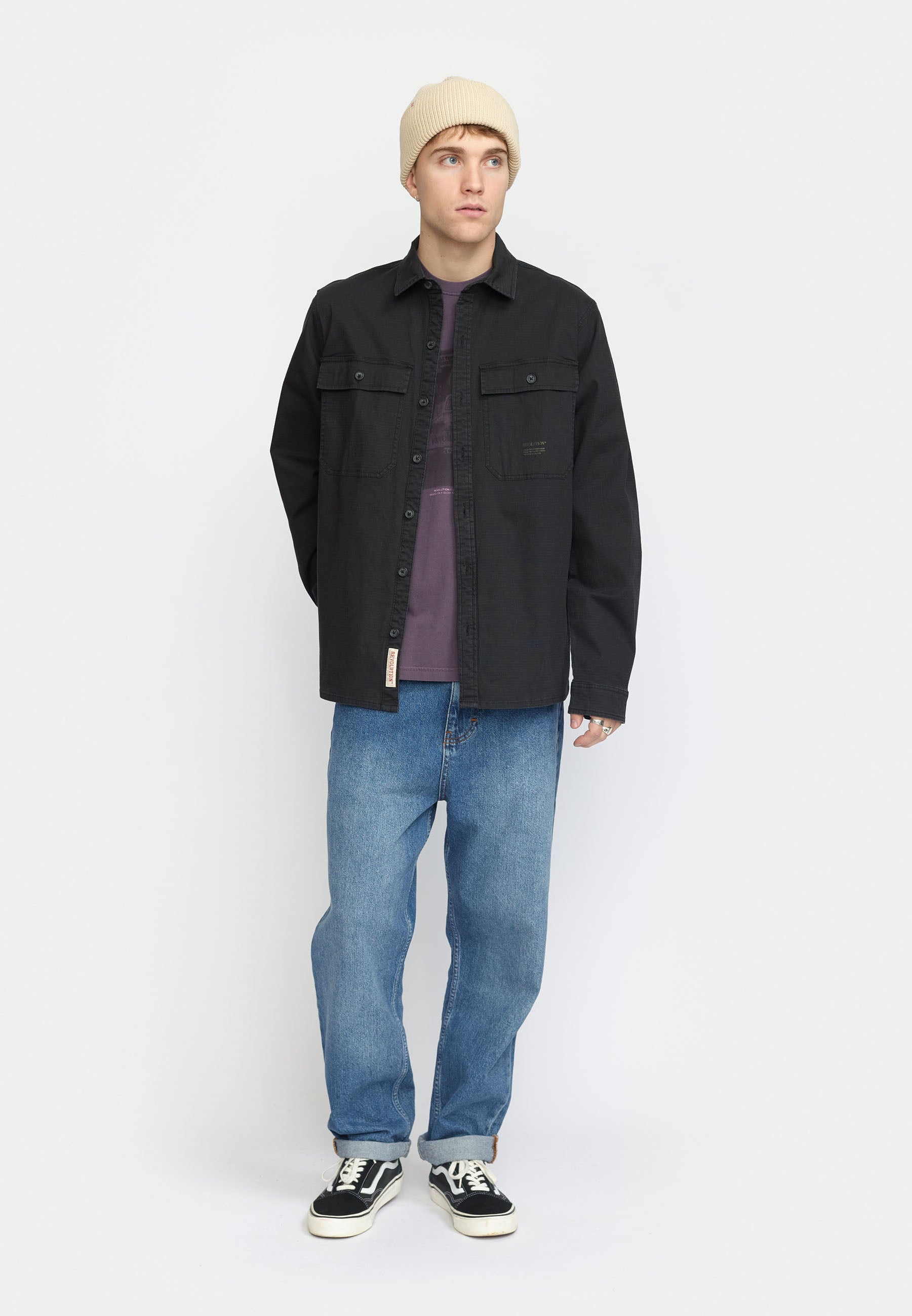 Revolution Worker Overshirt Overshirts Black