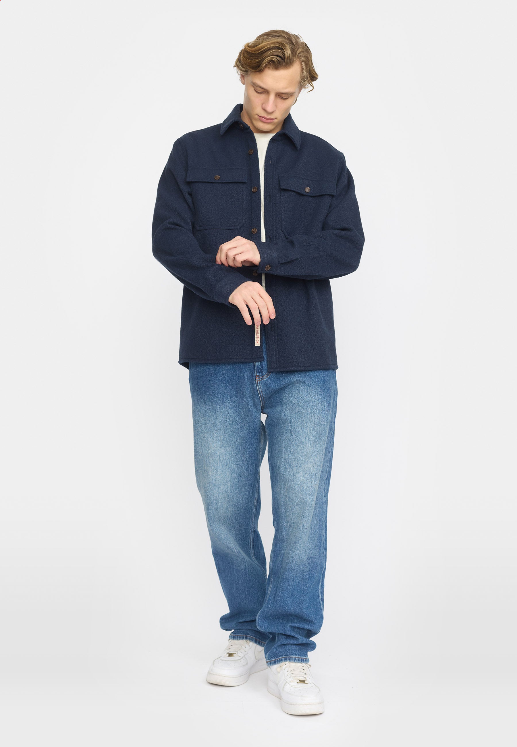 Revolution Worker Overshirt Overshirts Navy