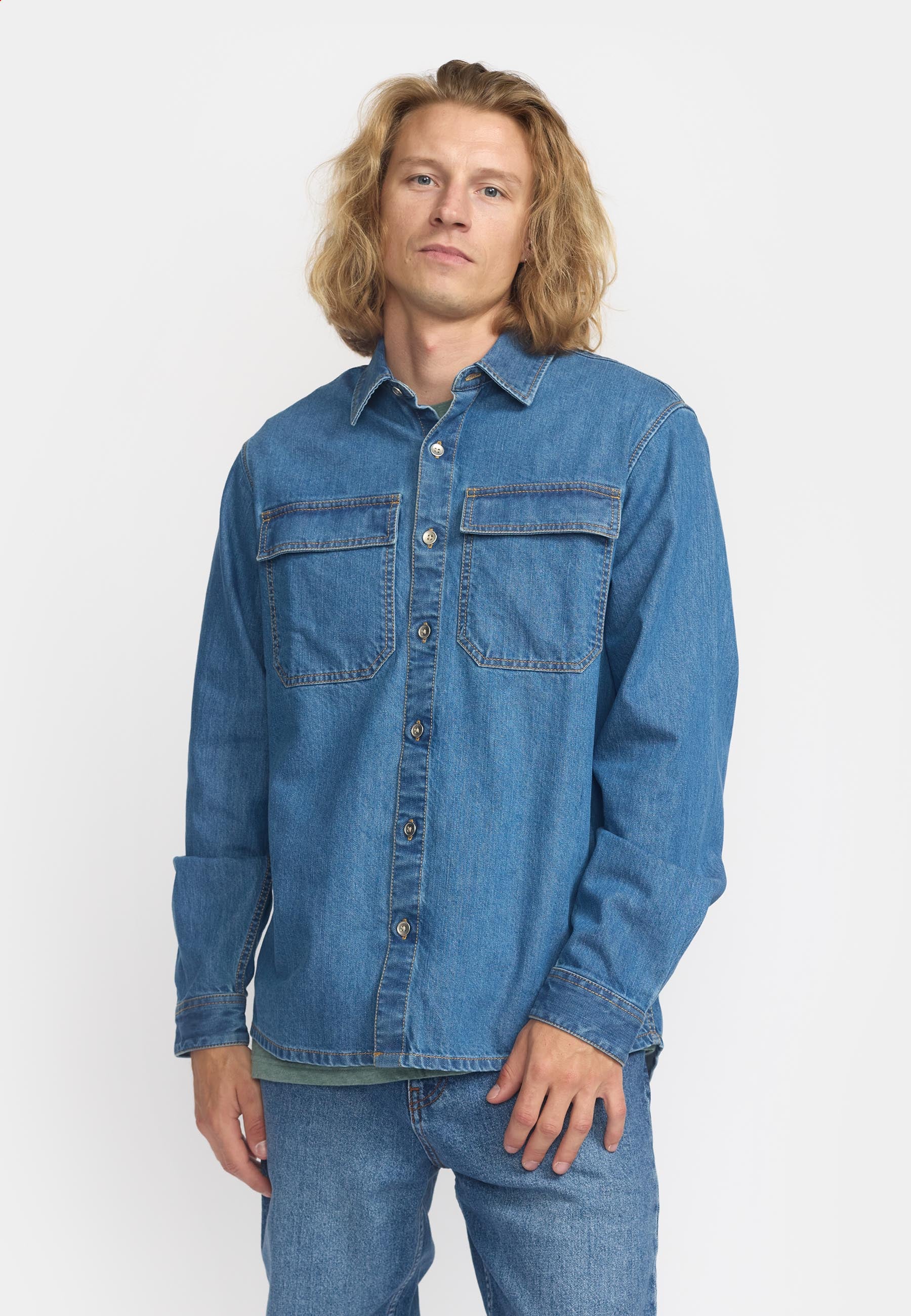 Revolution Worker Shirt Long-sleeve Shirts Blue