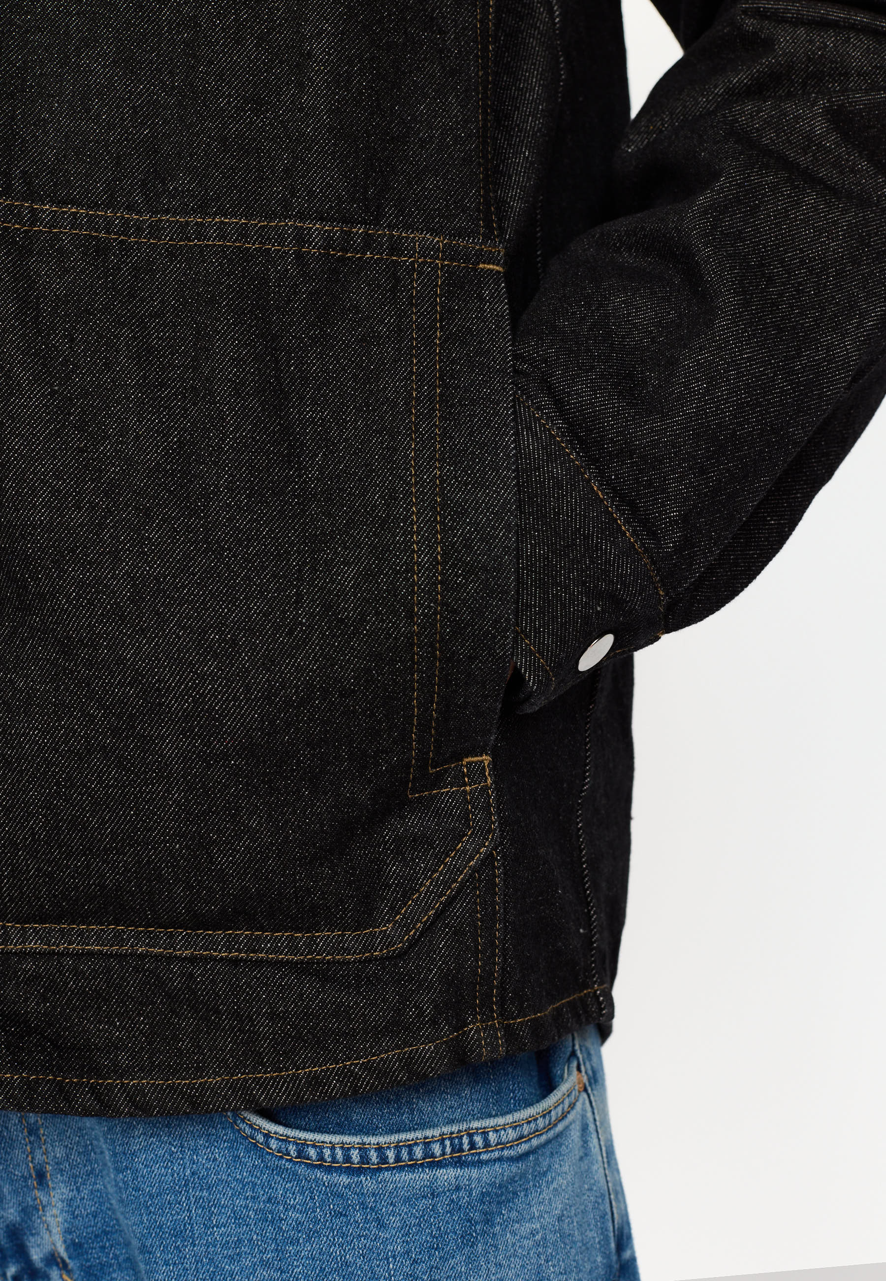 Revolution Zipped Denim Worker Shirt Long-sleeve Shirts Black