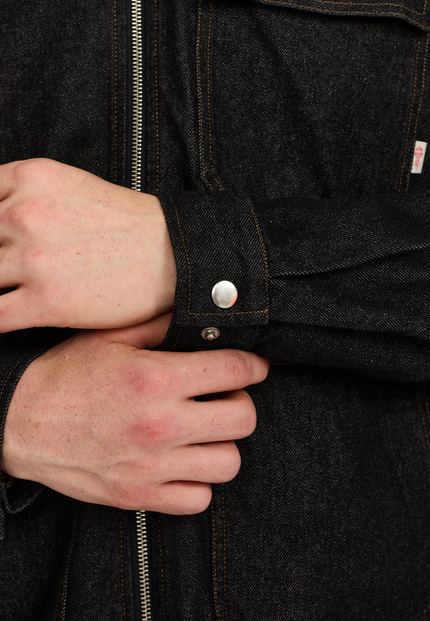 Revolution Zipped Denim Worker Shirt Long-sleeve Shirts Black
