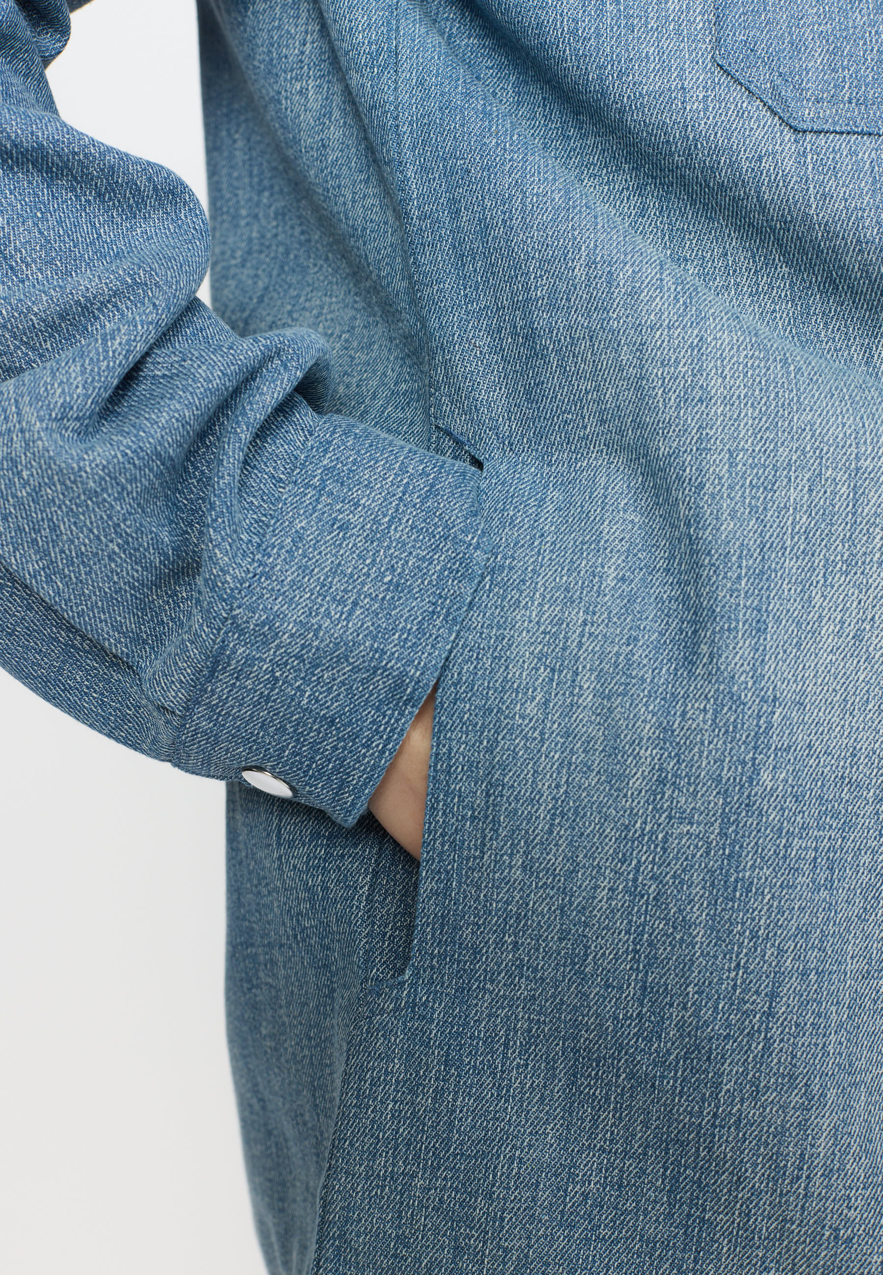 Revolution Zipped Denim Worker Shirt Overshirts Lightblue