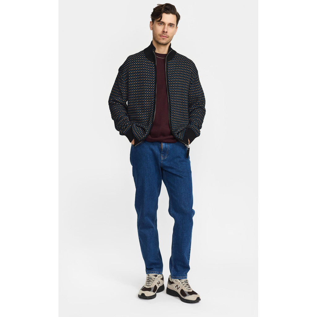 Revolution Zipped Knit Cardigan Knitwear Blue