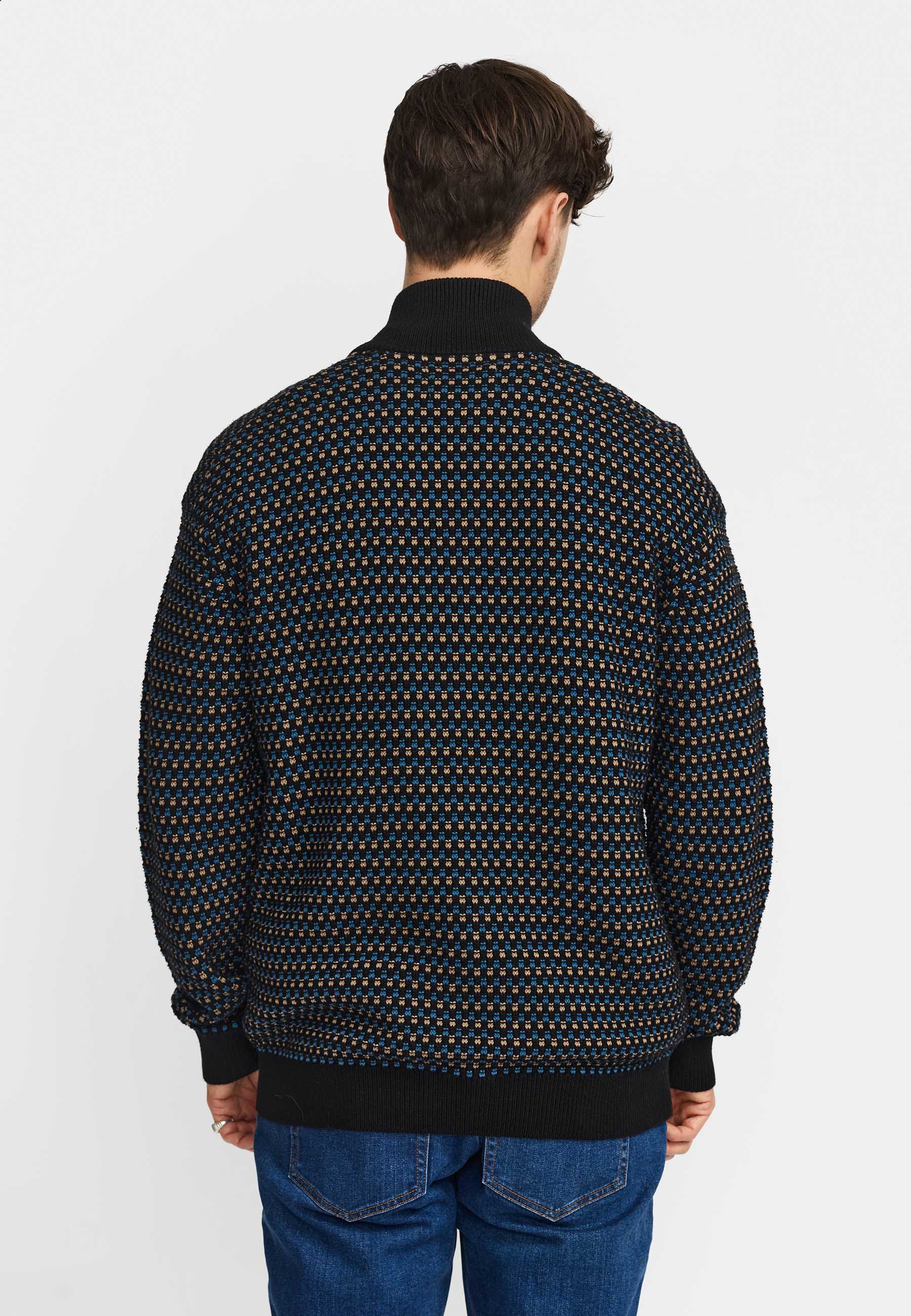 Revolution Zipped Knit Cardigan Knitwear Blue
