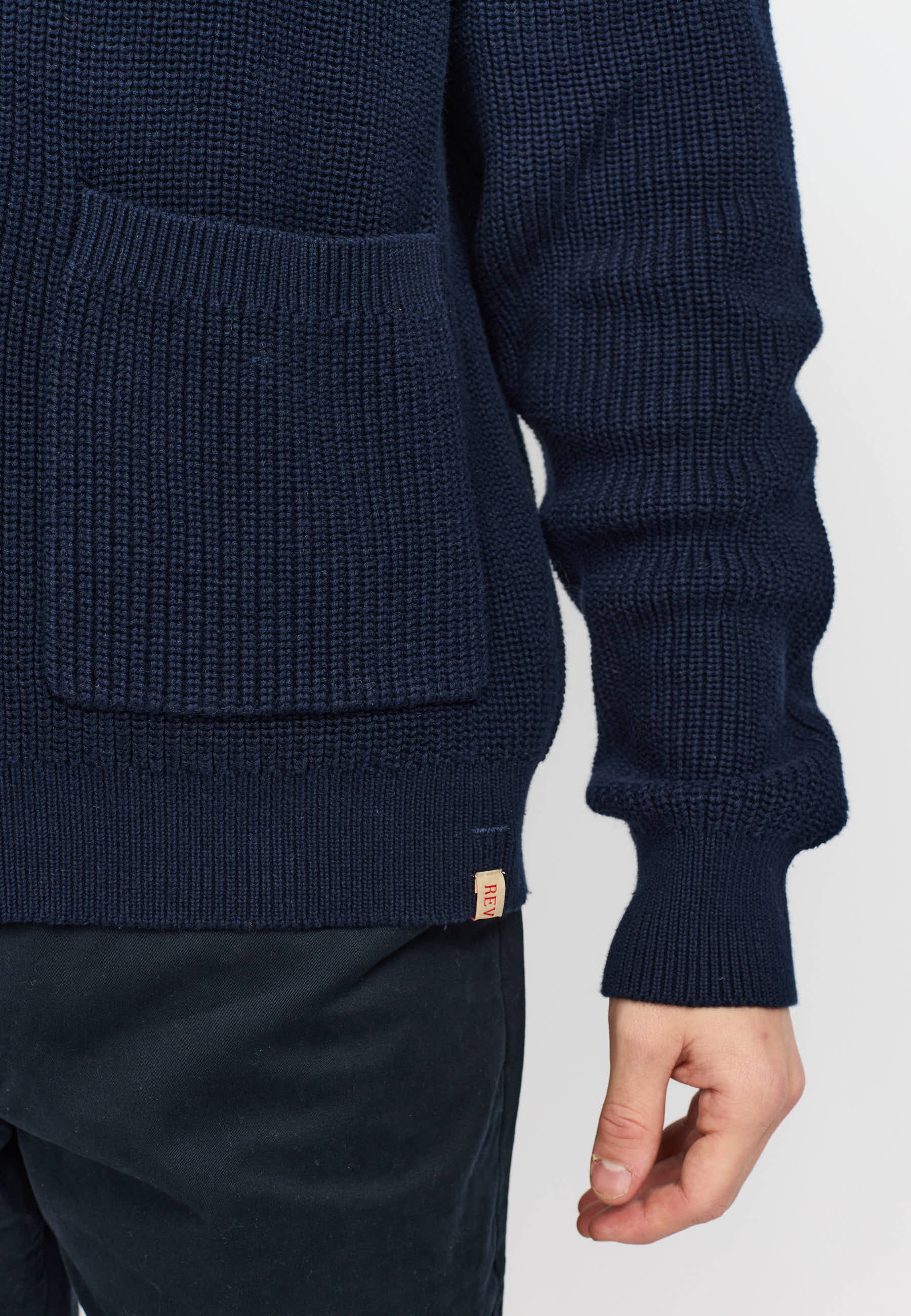 Revolution Zipped Knit Cardigan Knitwear Navy