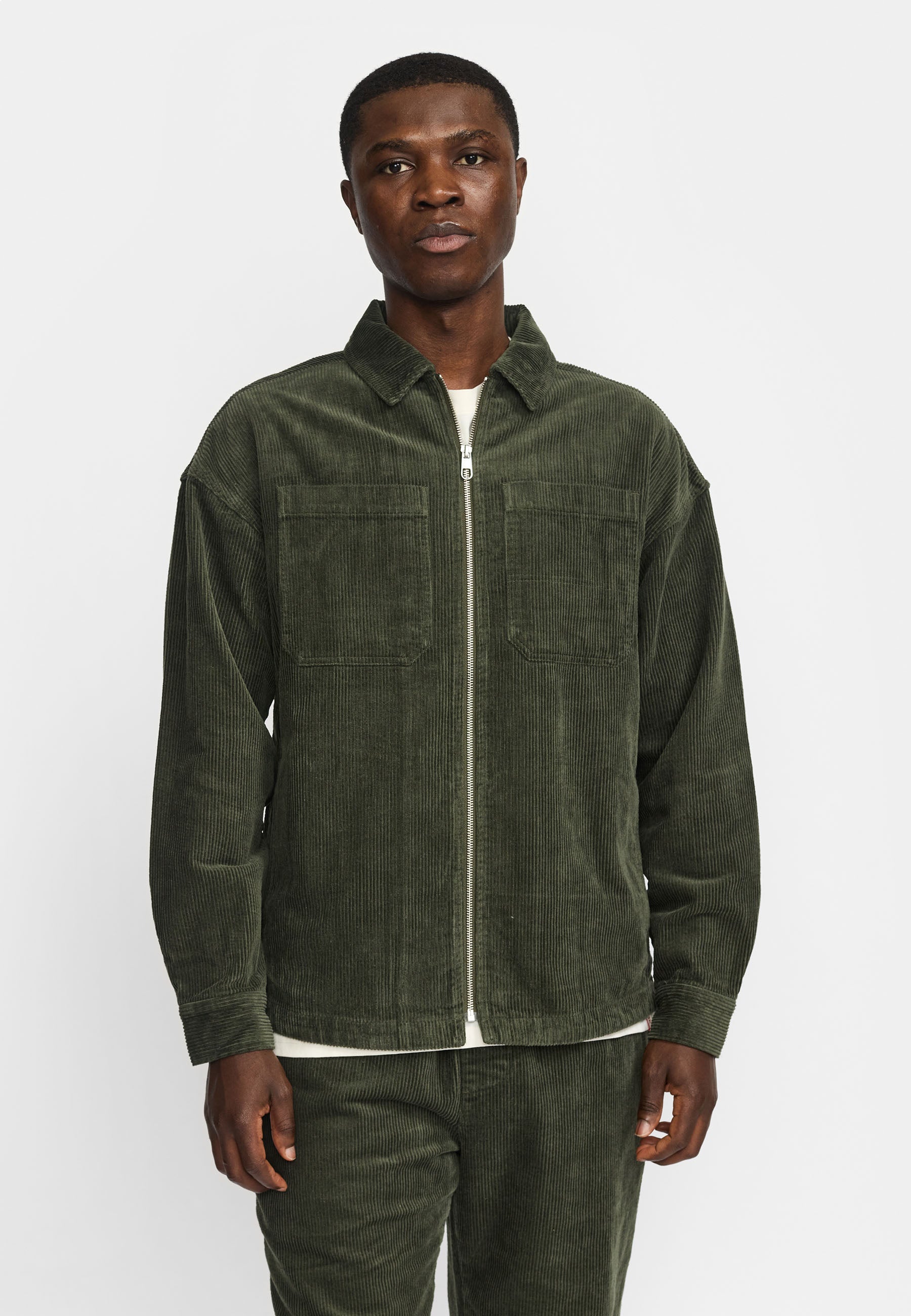 Revolution Zipped Worker Shirt Overshirts Army