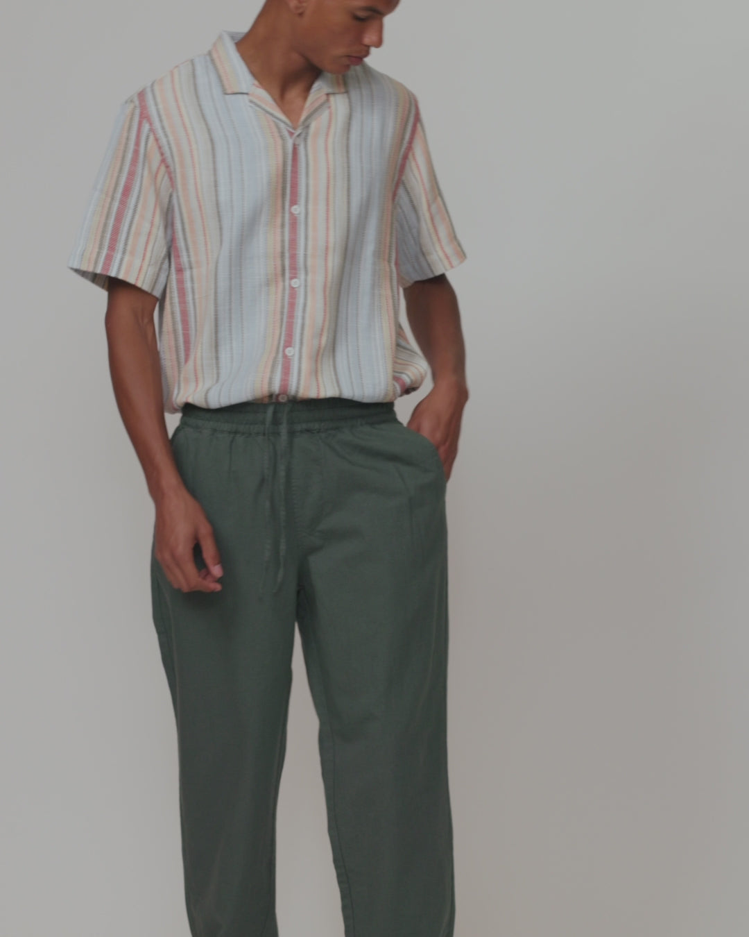 Revolution Linen Trousers Trousers Dustgreen