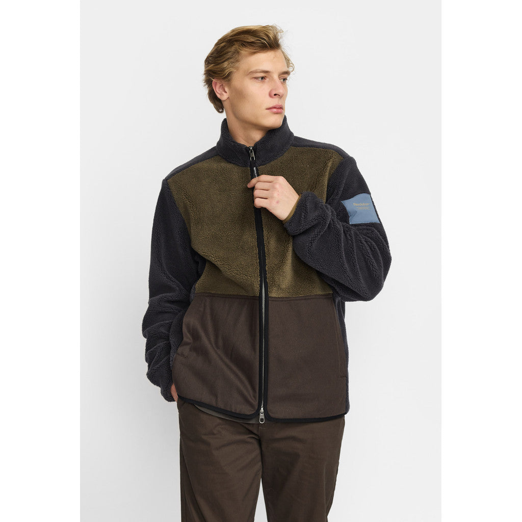 Revolution Blocked Teddy Jacket Fleece Darkgrey
