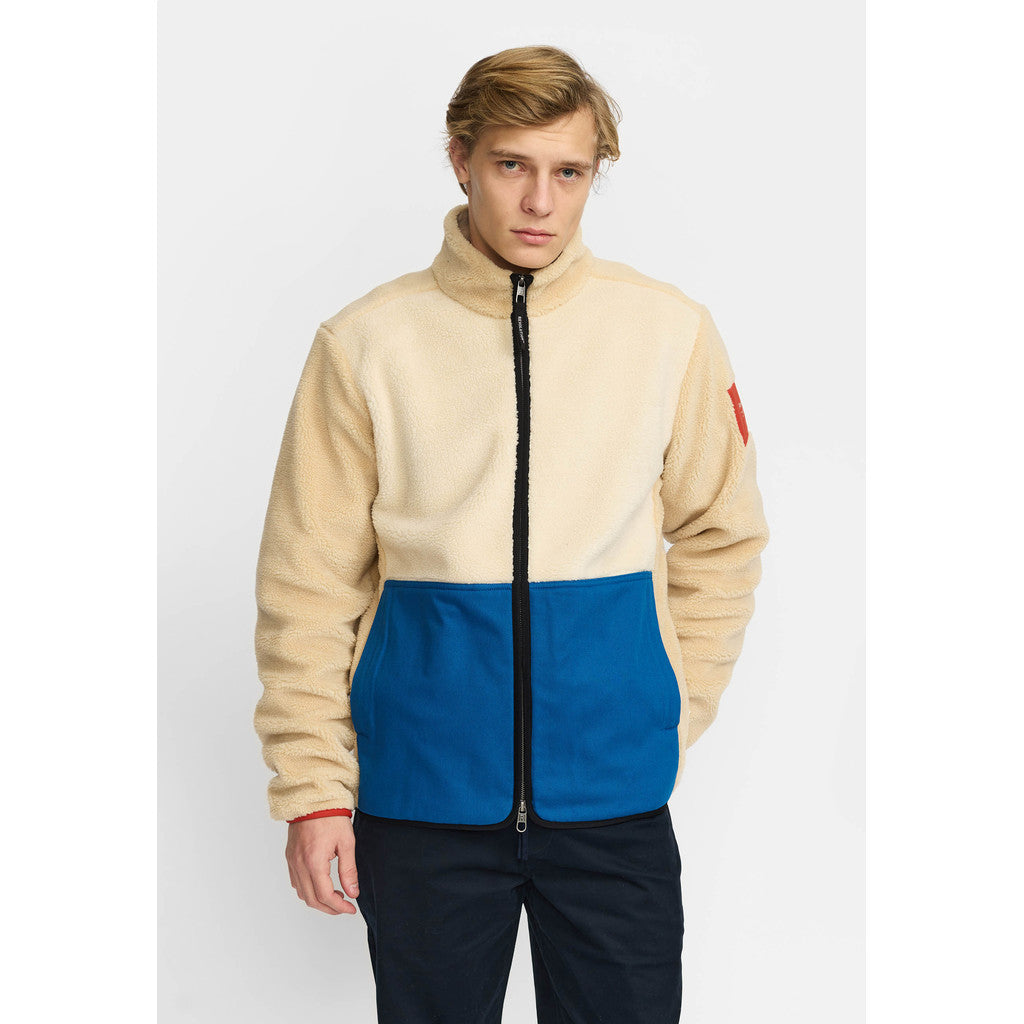 Revolution Blocked Teddy Jacket Fleece Offwhite