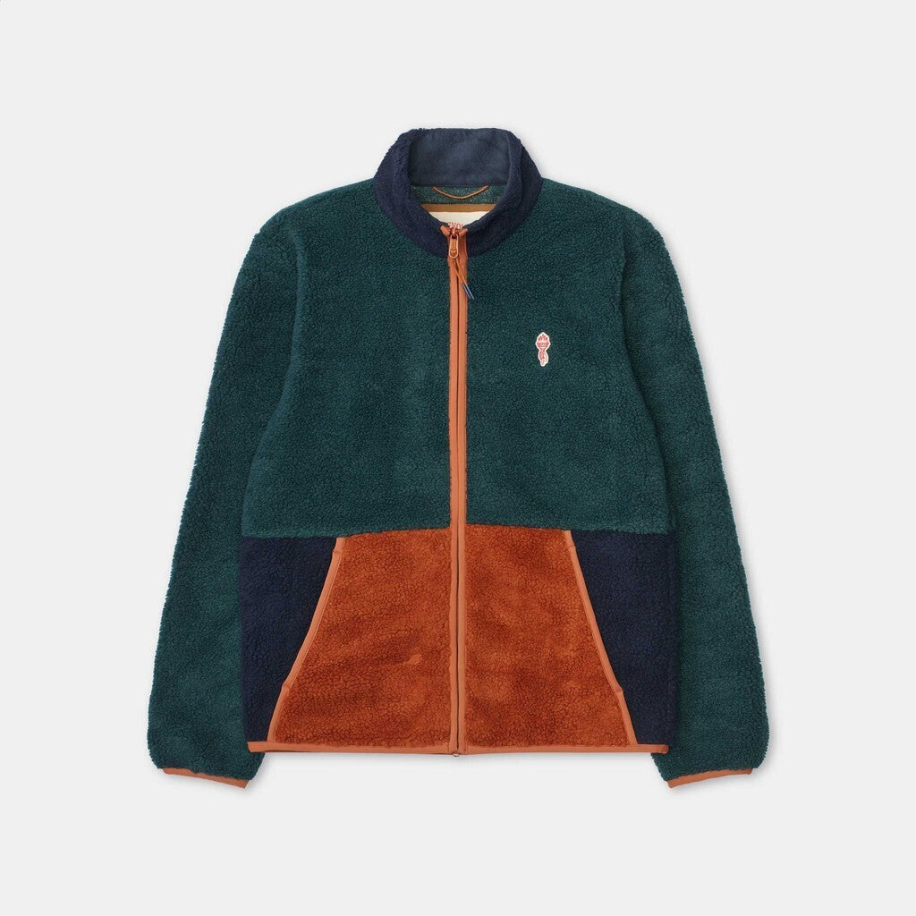 Revolution Blocked Teddy Jacket Fleece Darkgreen