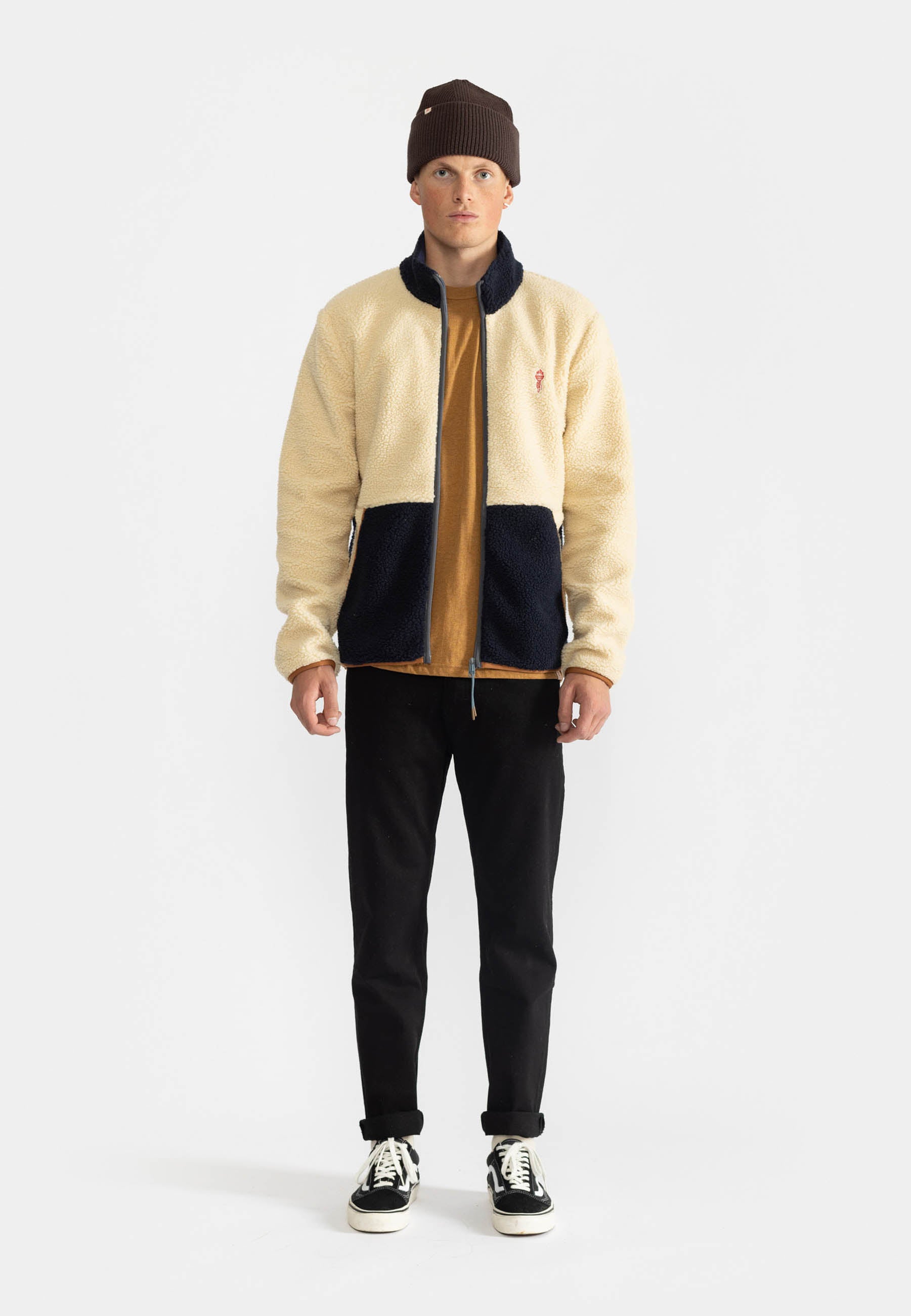 Revolution Blocked Teddy Jacket Fleece Dustblue