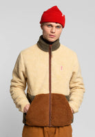 Revolution Blocked Teddy Jacket Fleece Offwhite