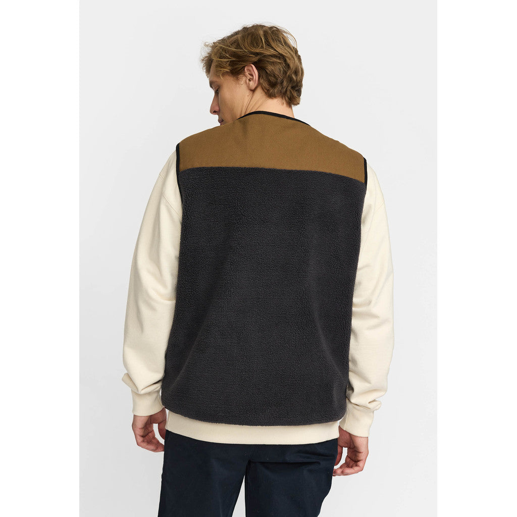 Revolution Blocked Teddy Vest Fleece Darkgrey