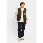 Revolution Blocked Teddy Vest Fleece Darkgrey