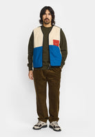 Revolution Blocked Teddy Vest Fleece Offwhite