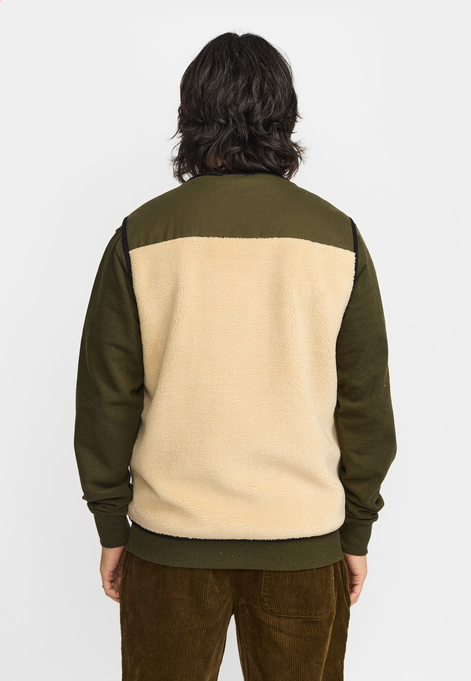 Revolution Blocked Teddy Vest Fleece Offwhite