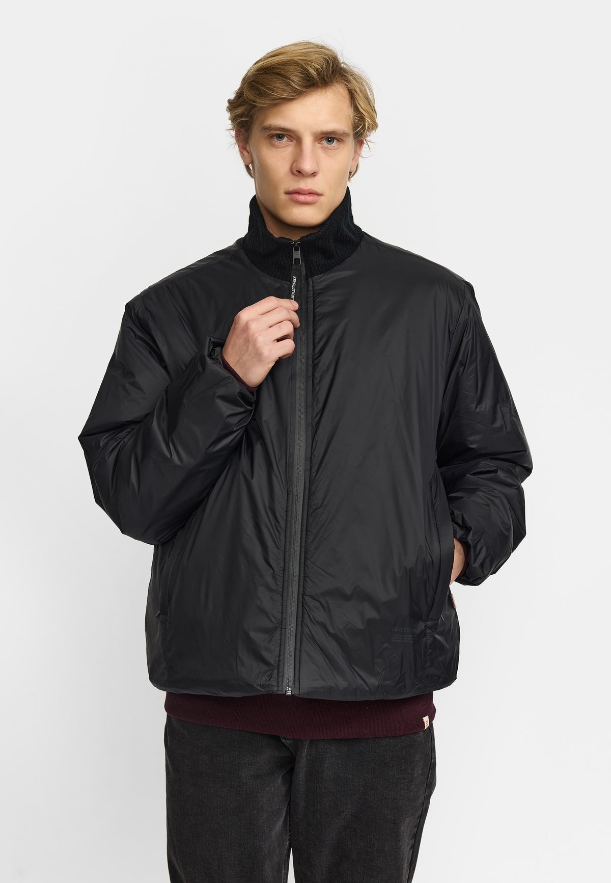 Revolution Bomber Jacket Winter Outerwear Black
