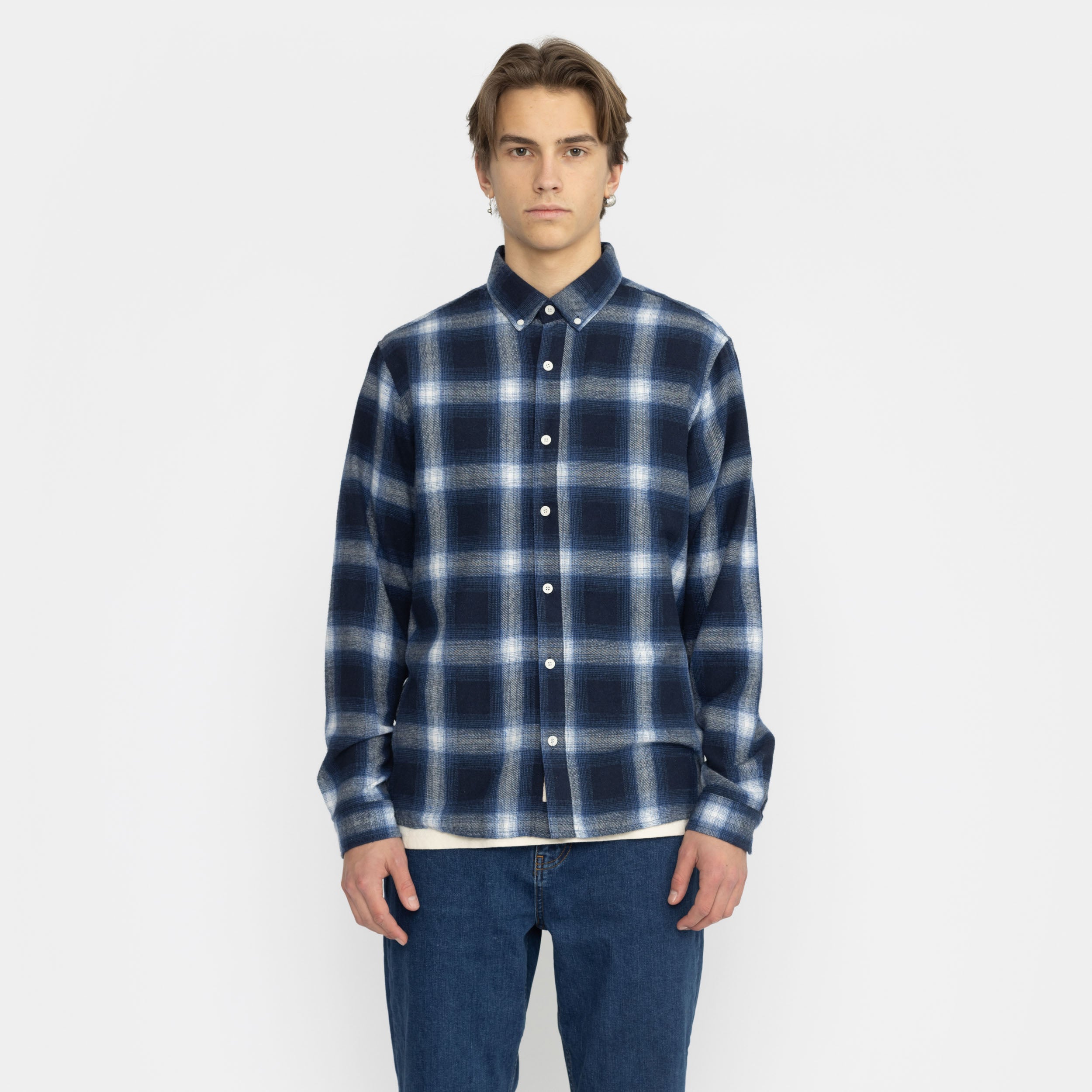 Revolution Button-down Shirt Long-sleeve Shirts Navy