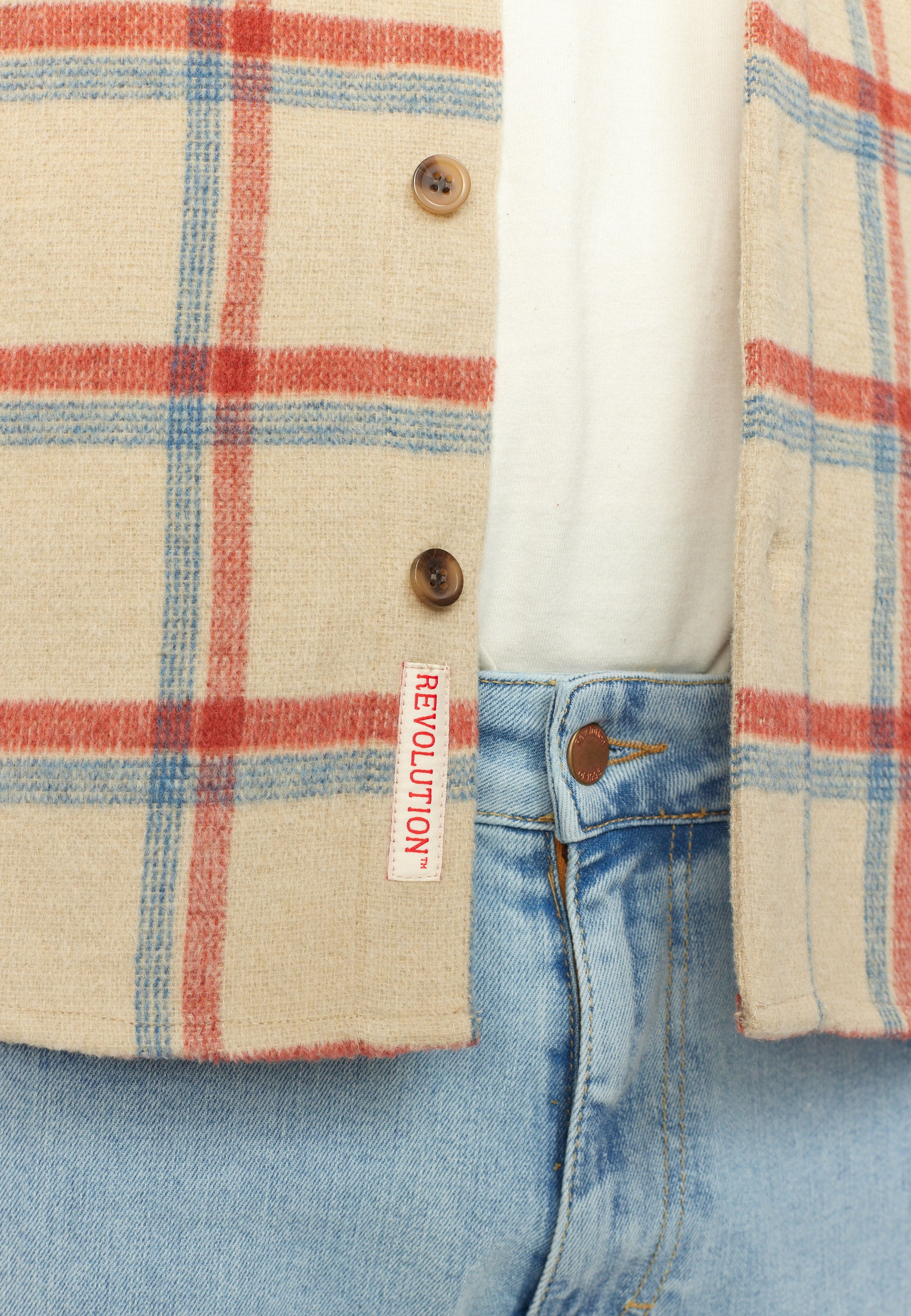 Revolution Casual Overshirt Long-sleeve Shirts Offwhite
