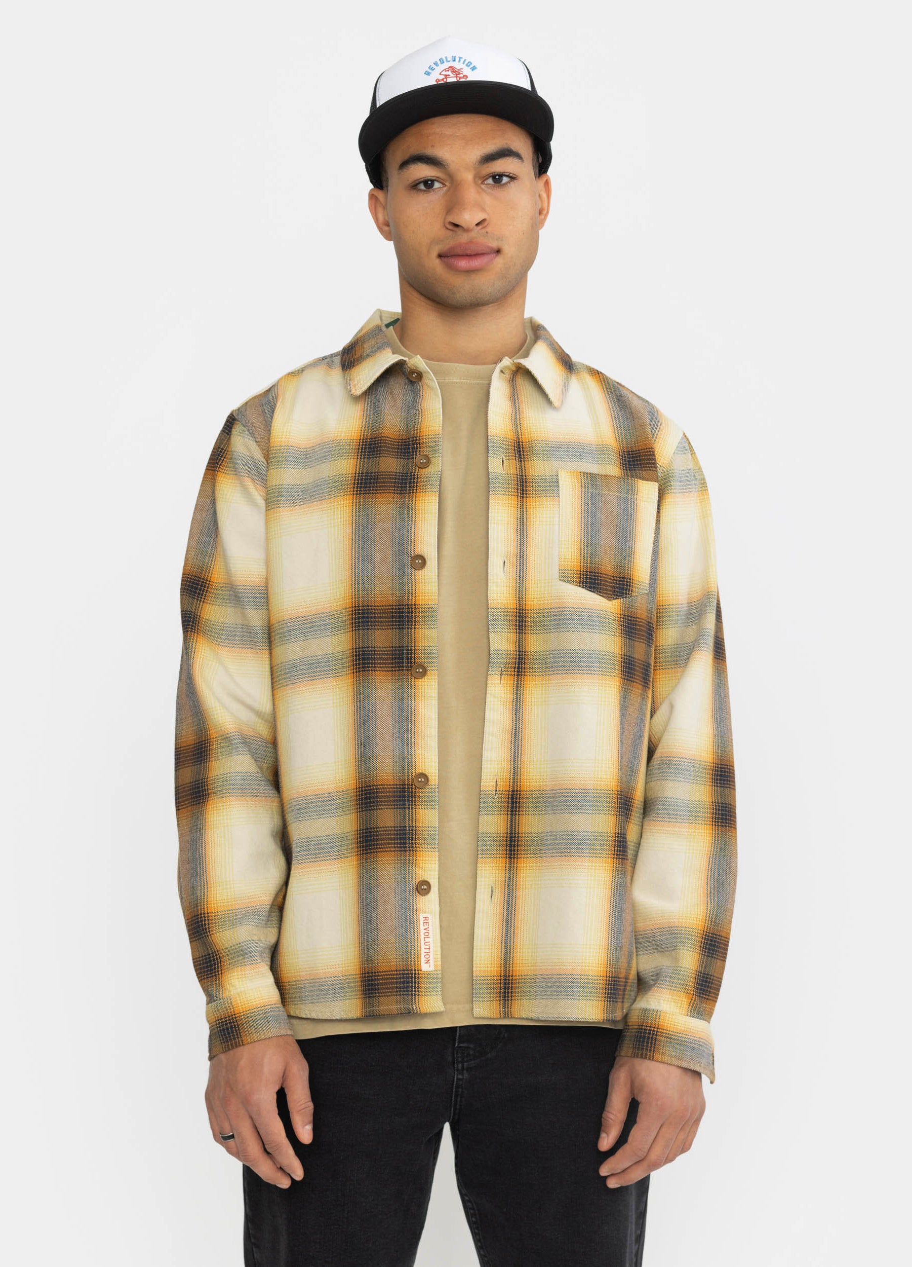 Revolution Casual Overshirt Overshirts Yellow