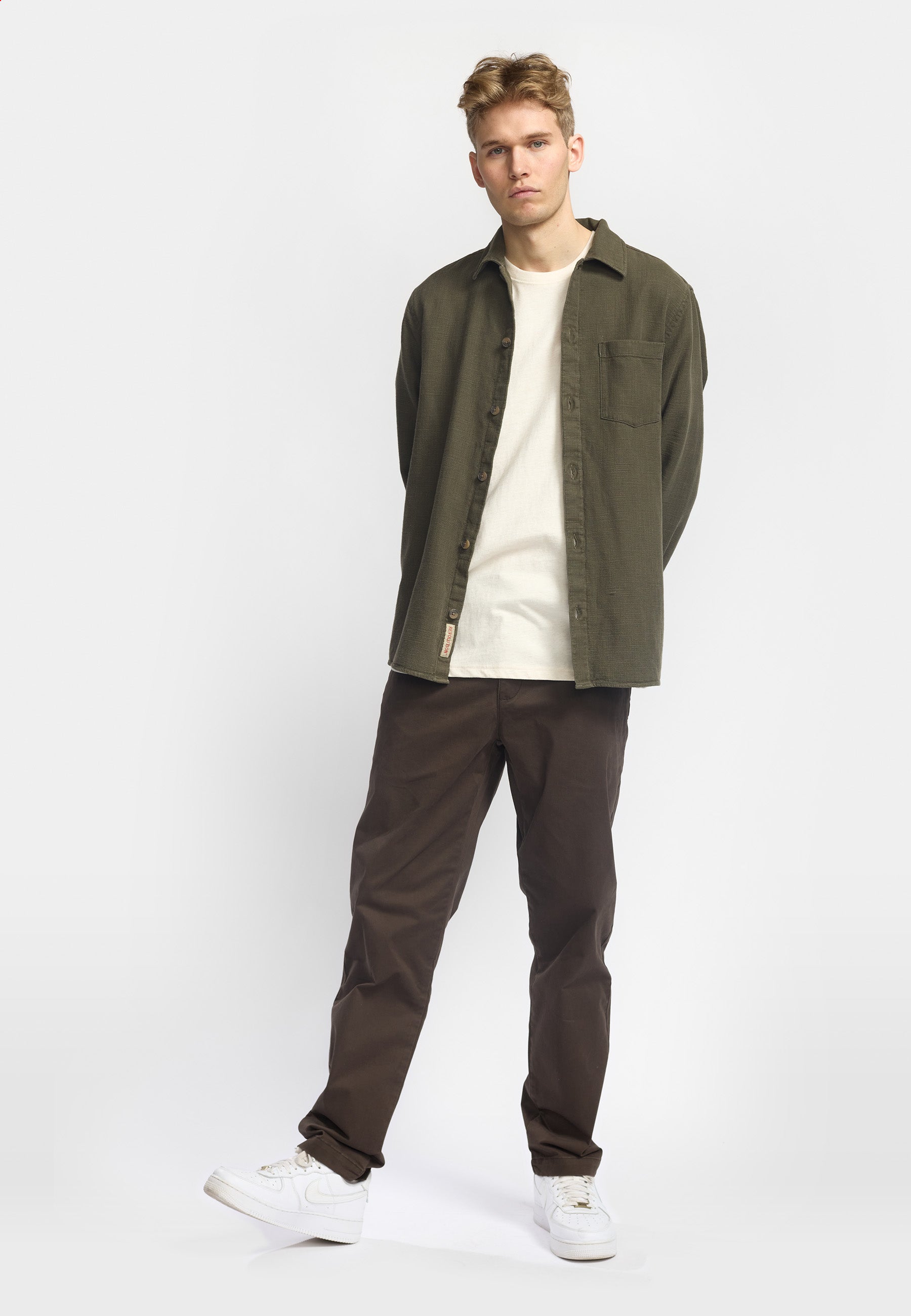 Revolution Casual Shirt Long-sleeve Shirts Army