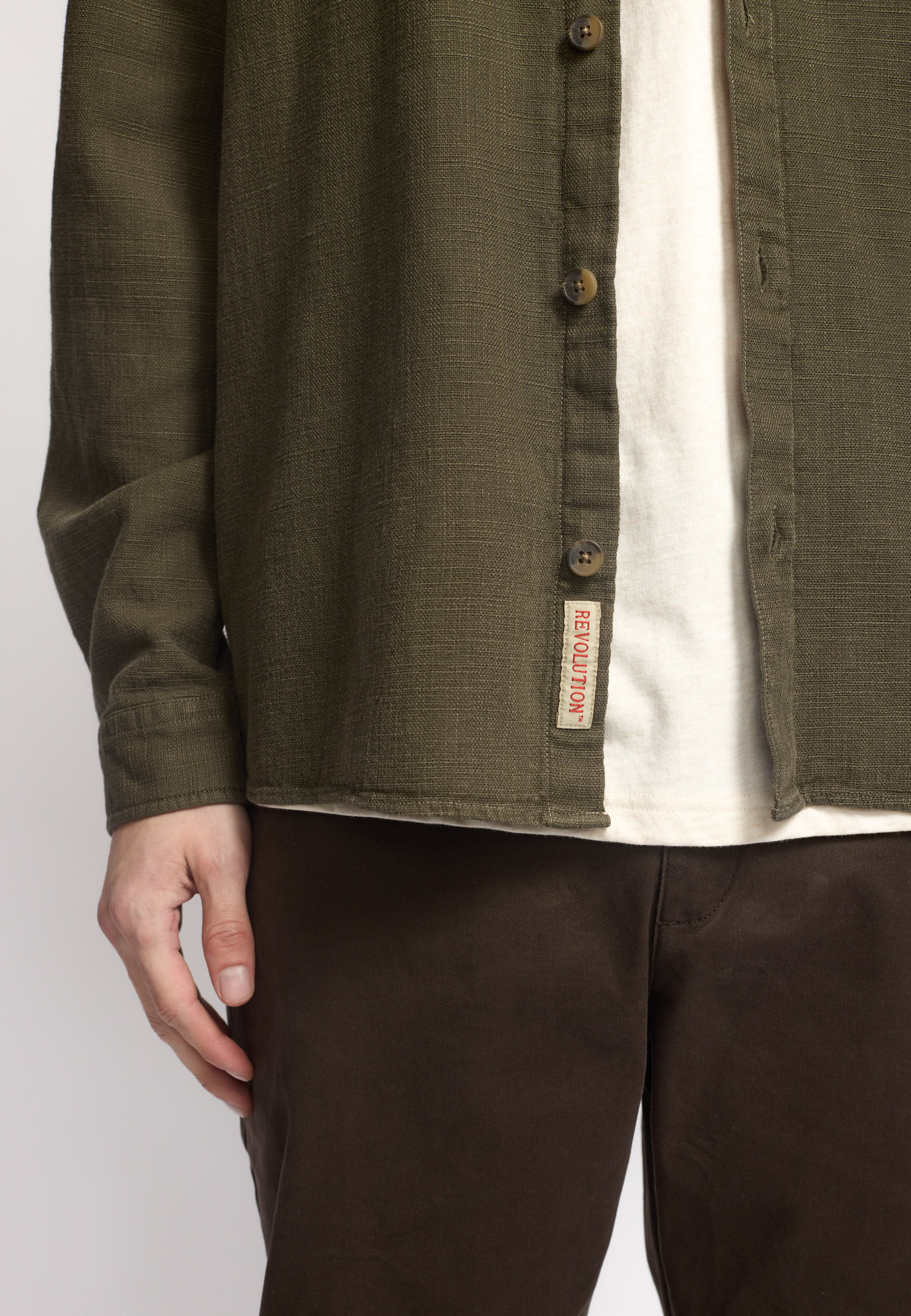 Revolution Casual Shirt Long-sleeve Shirts Army