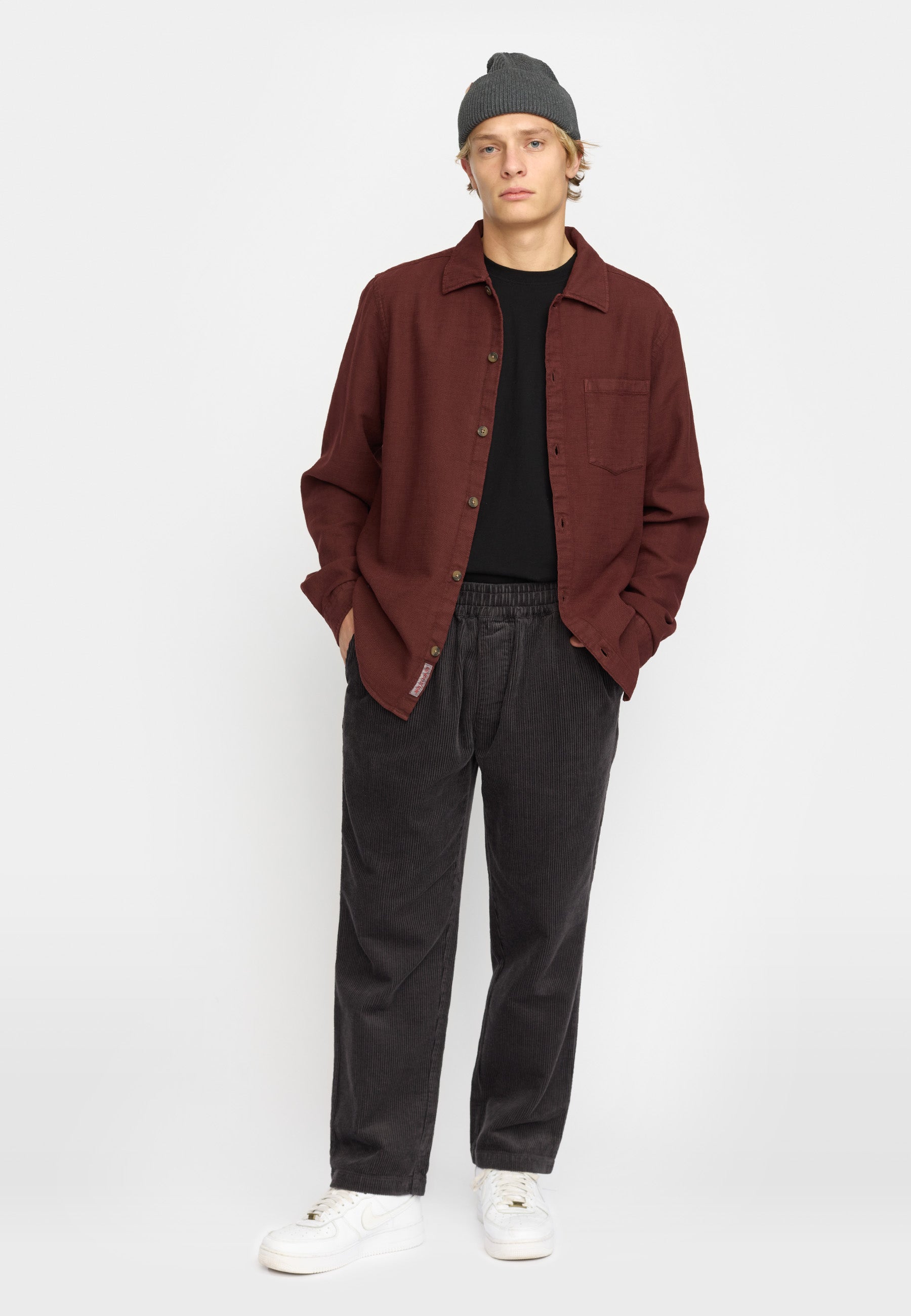Revolution Casual Shirt Long-sleeve Shirts Burgundy