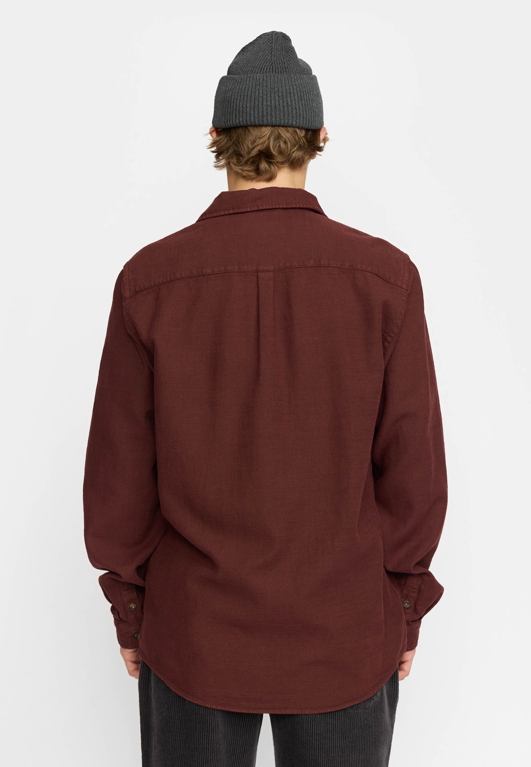 Revolution Casual Shirt Long-sleeve Shirts Burgundy