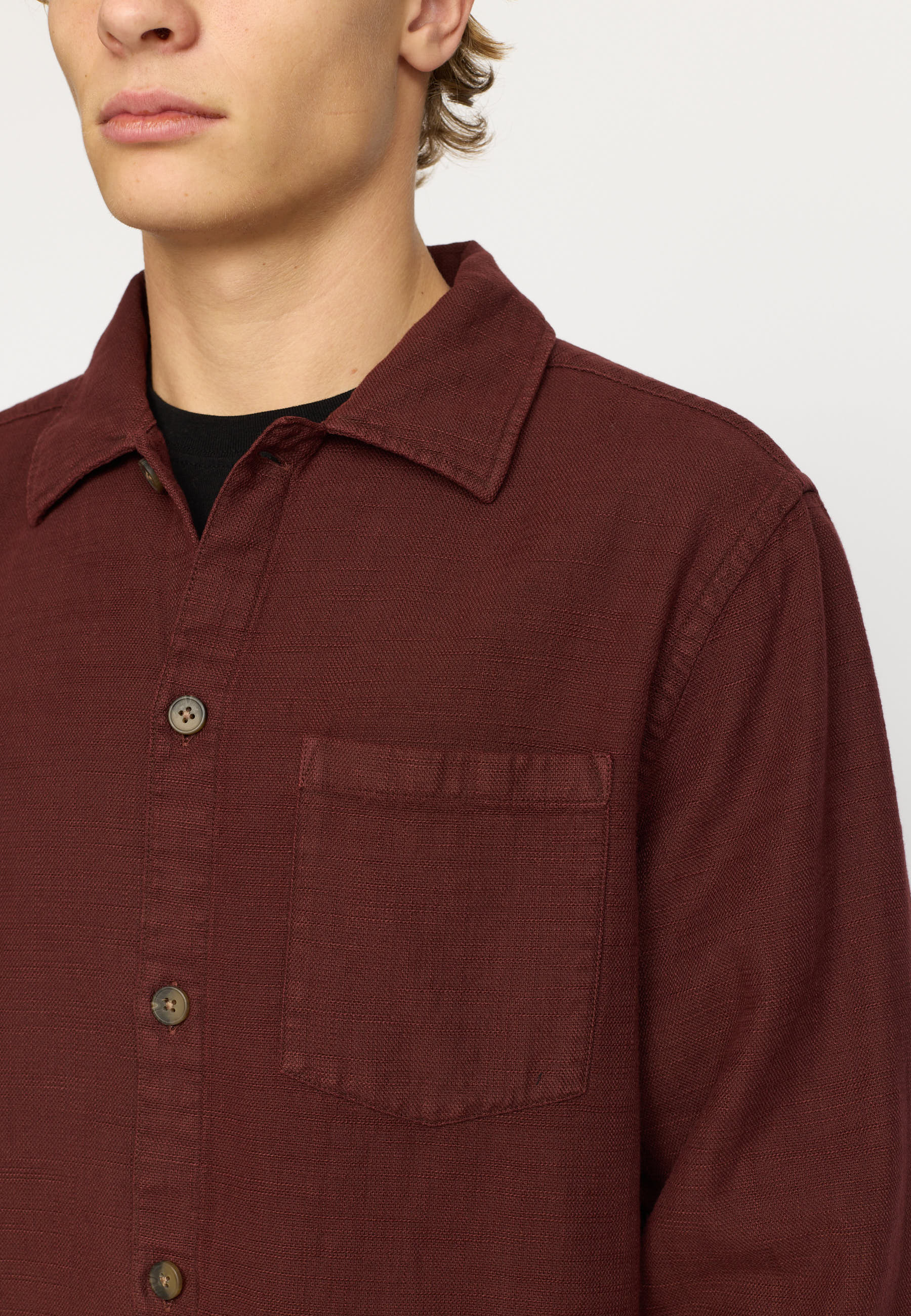 Revolution Casual Shirt Long-sleeve Shirts Burgundy