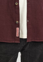 Revolution Casual Shirt Long-sleeve Shirts Darkburgundy