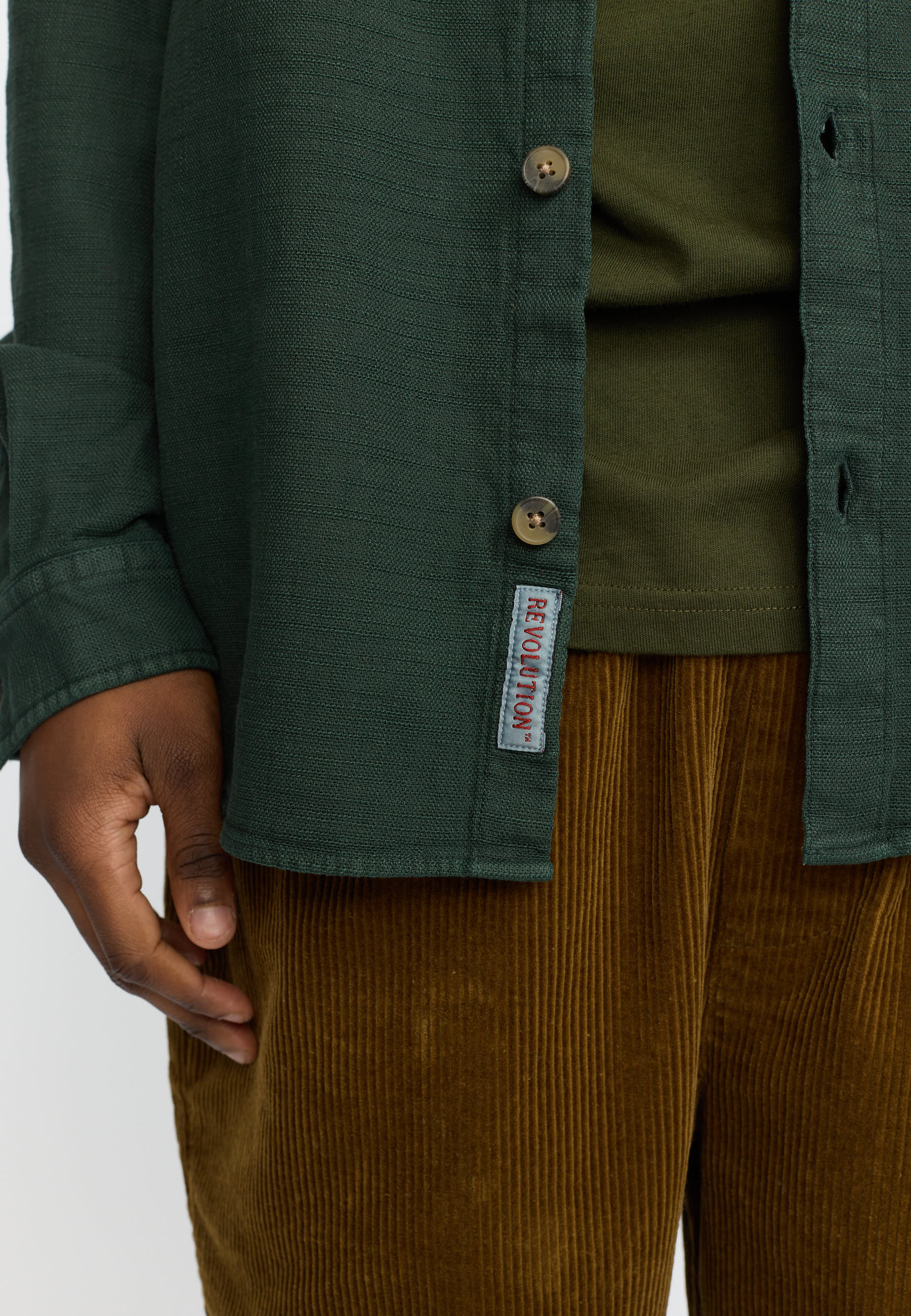 Revolution Casual Shirt Long-sleeve Shirts Darkgreen