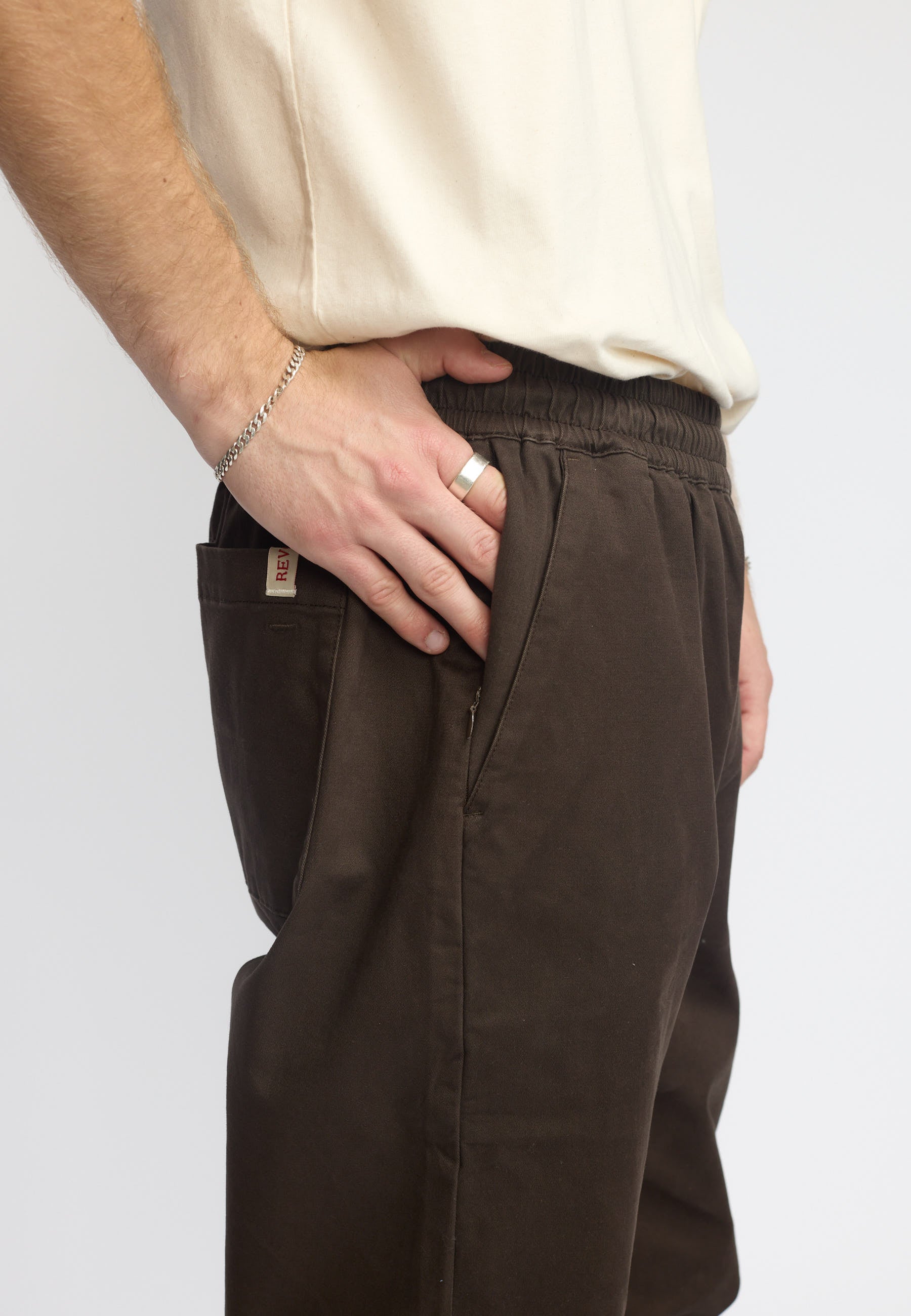 Revolution Casual Trousers Trousers Darkbrown