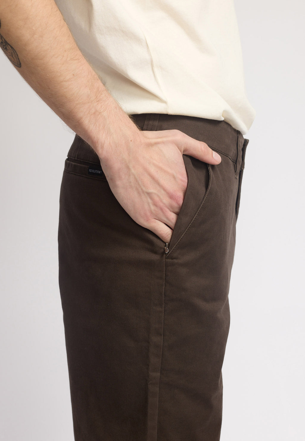 Revolution Chino Trousers Trousers Darkbrown