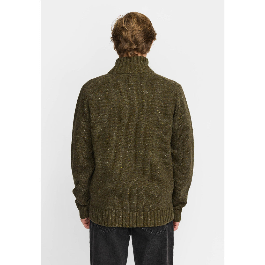 Revolution Half-zip Knit Knitwear Army