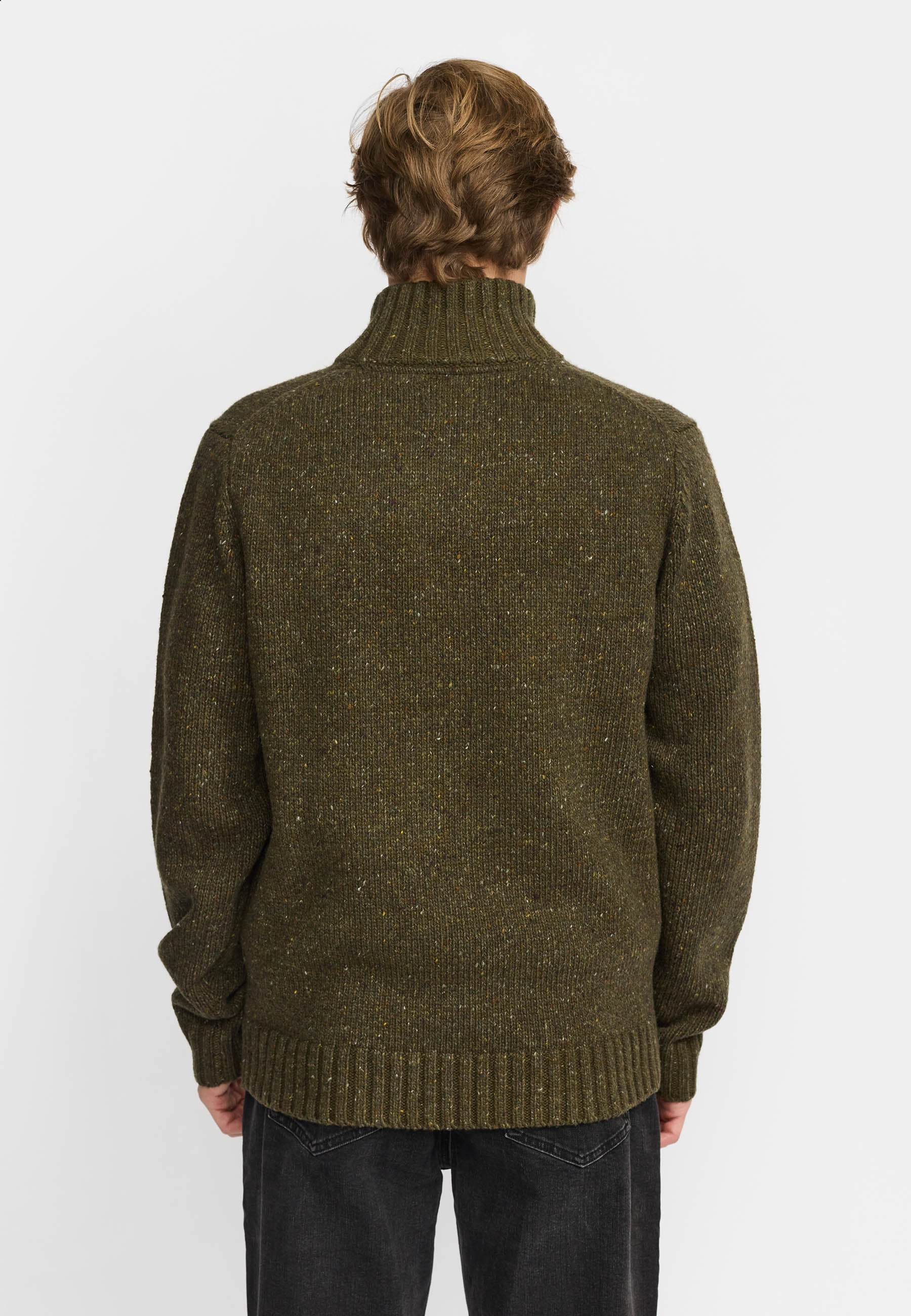 Revolution Half-zip Knit Knitwear Army