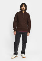 Revolution Half-zip Knit Knitwear Darkbrown