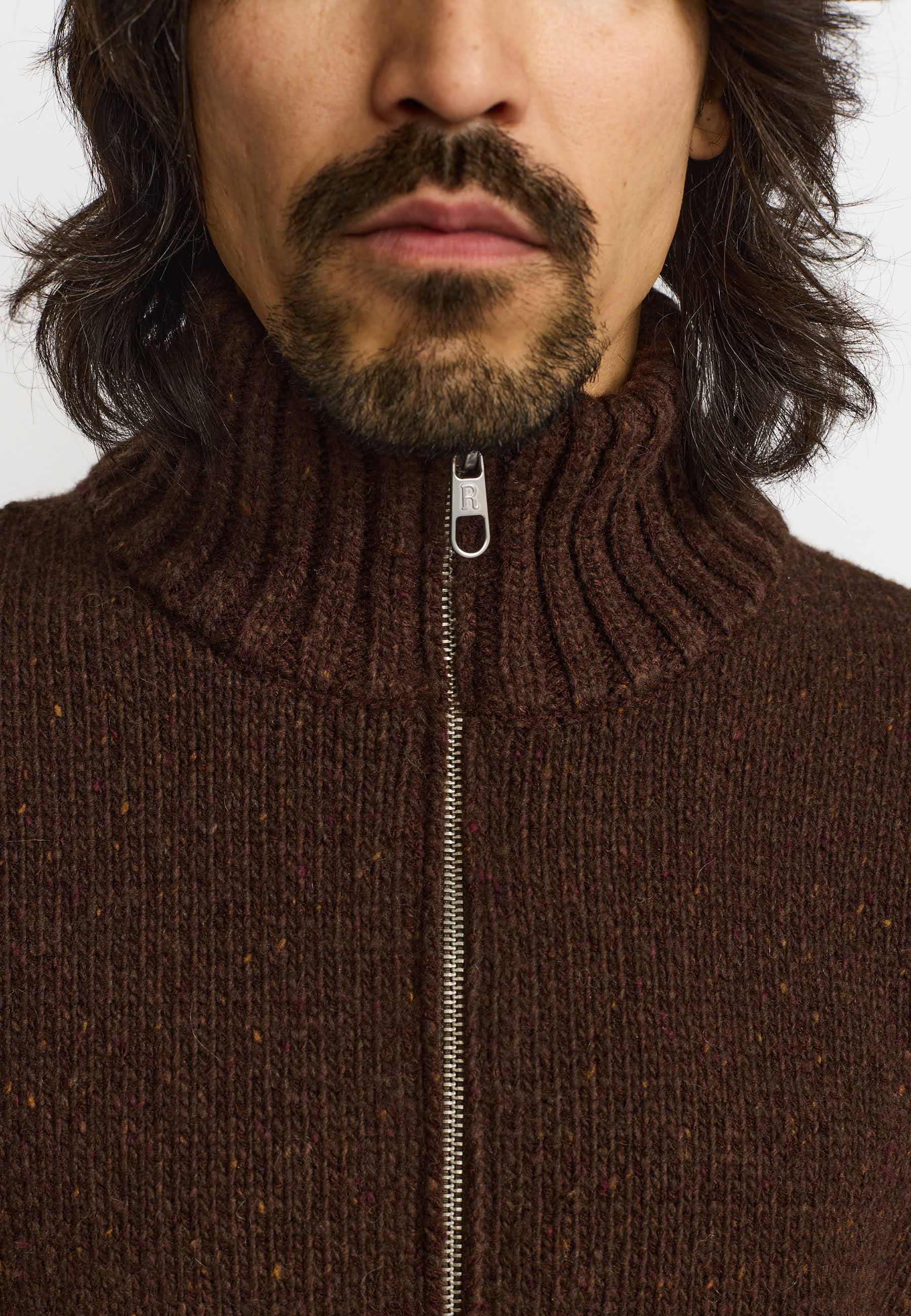 Revolution Half-zip Knit Knitwear Darkbrown