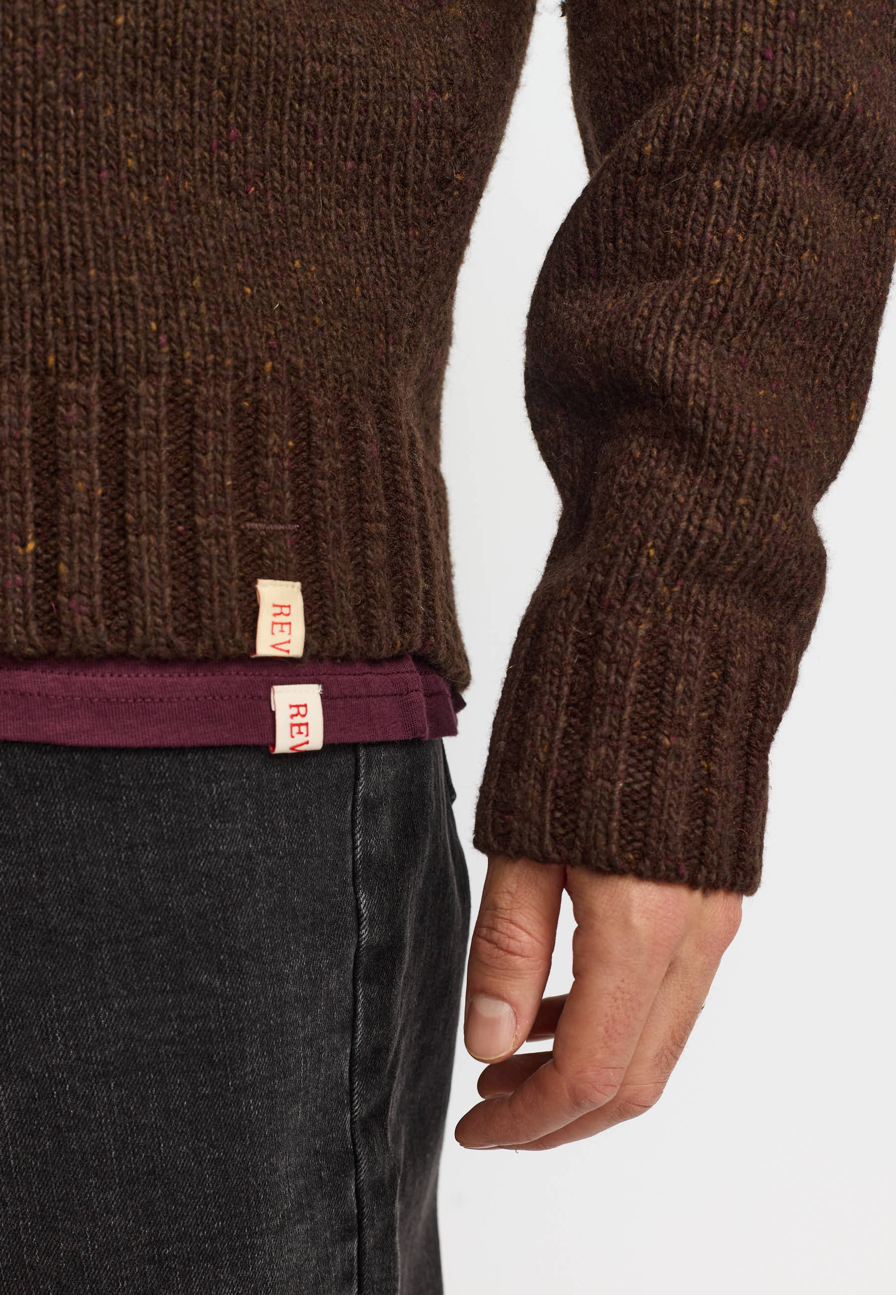Revolution Half-zip Knit Knitwear Darkbrown