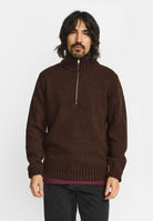 Revolution Half-zip Knit Knitwear Darkbrown