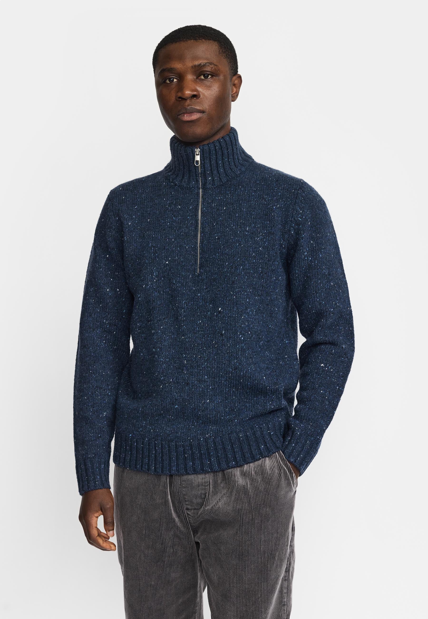 Revolution Half-zip Knit Knitwear Navy