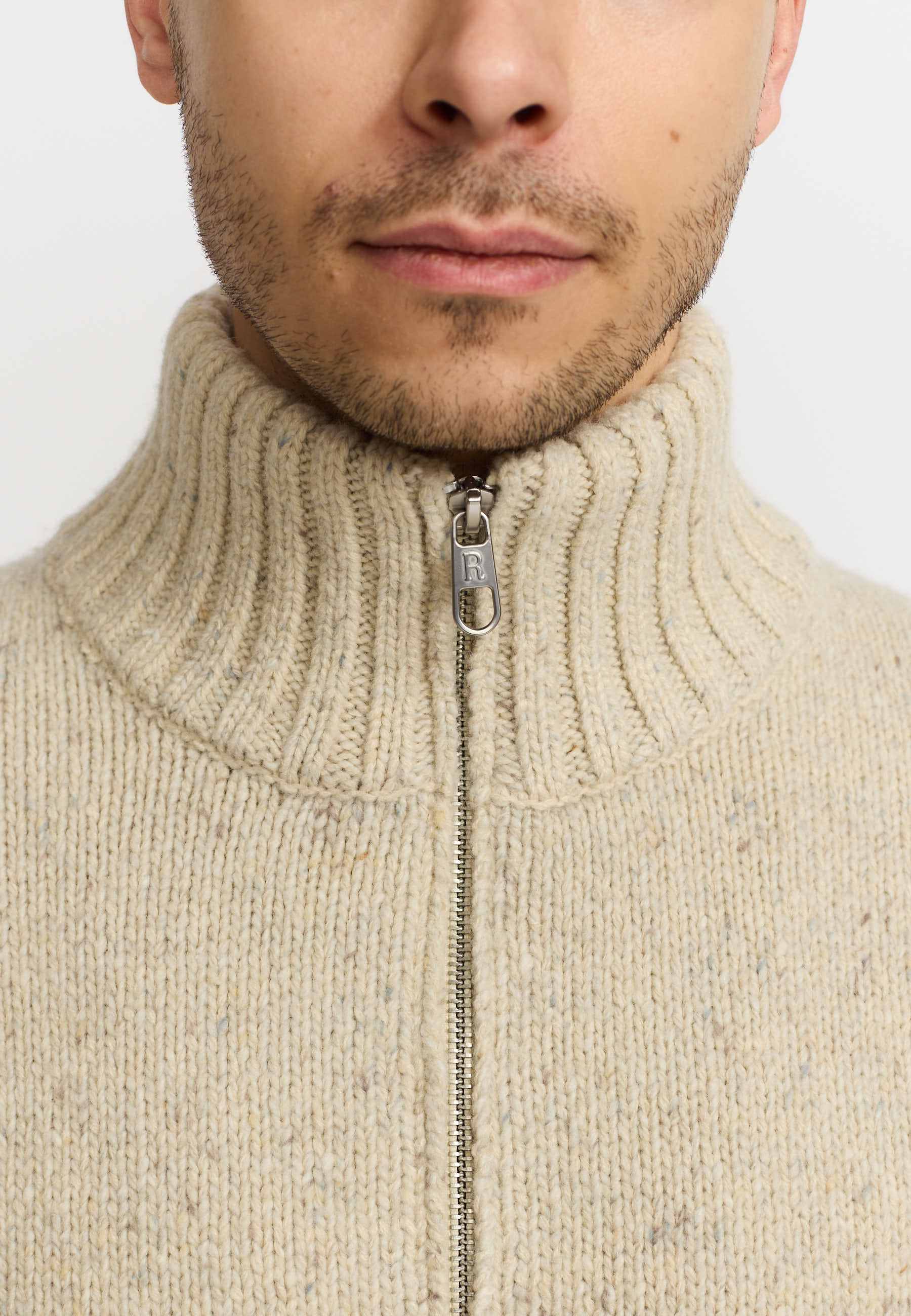 Revolution Half-zip Knit Knitwear White