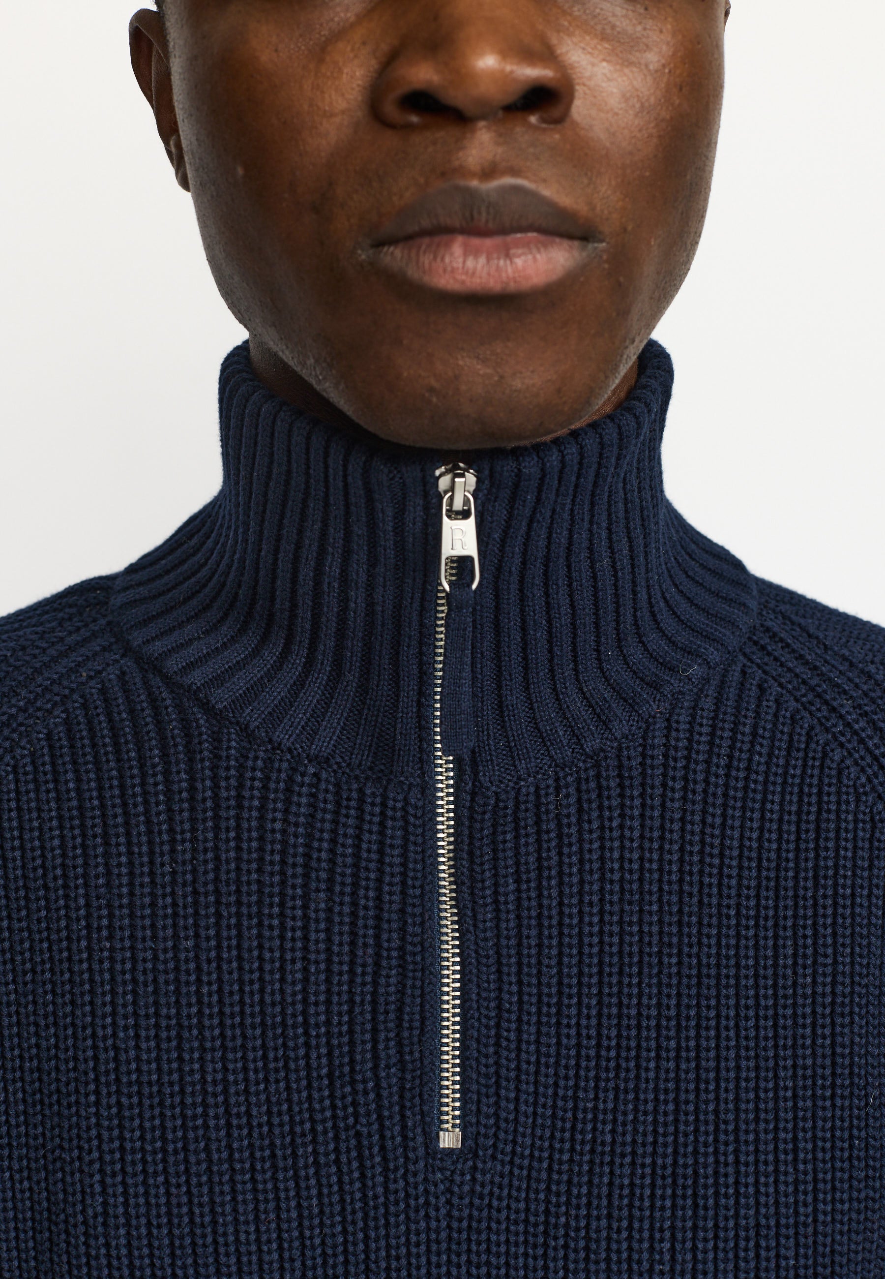 Revolution Half-zip Knit Knitwear Navy