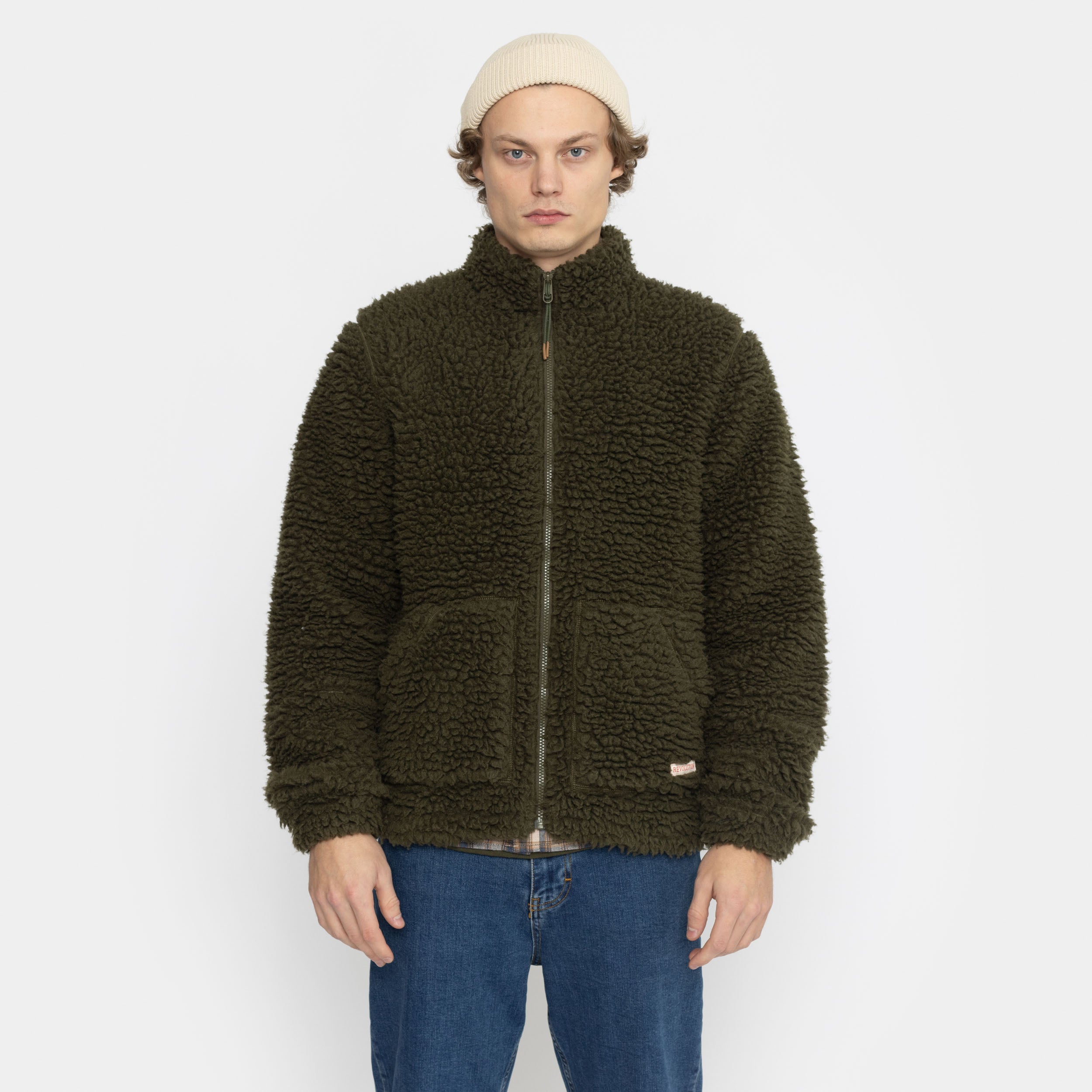 Revolution Heavy Teddy Jacket Fleece Army